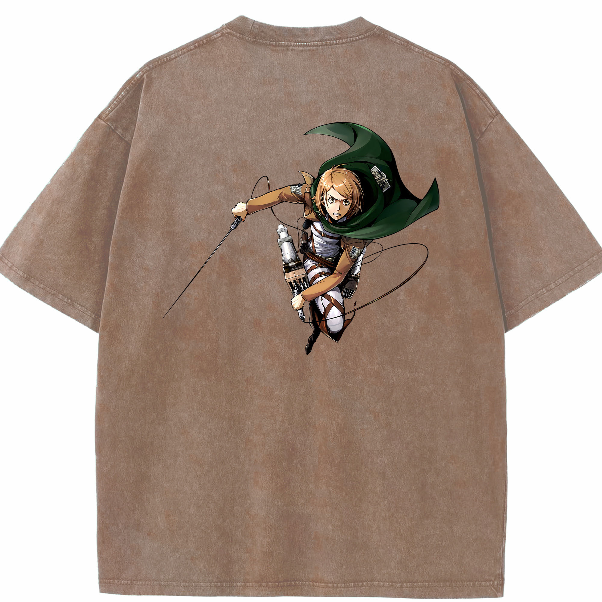 （画像用） 進撃の巨人 ペトラ·ラル Attack on Titan Petra Rall 綿100% ヴィンテージ風 半袖Tシャツ（背面プリント）