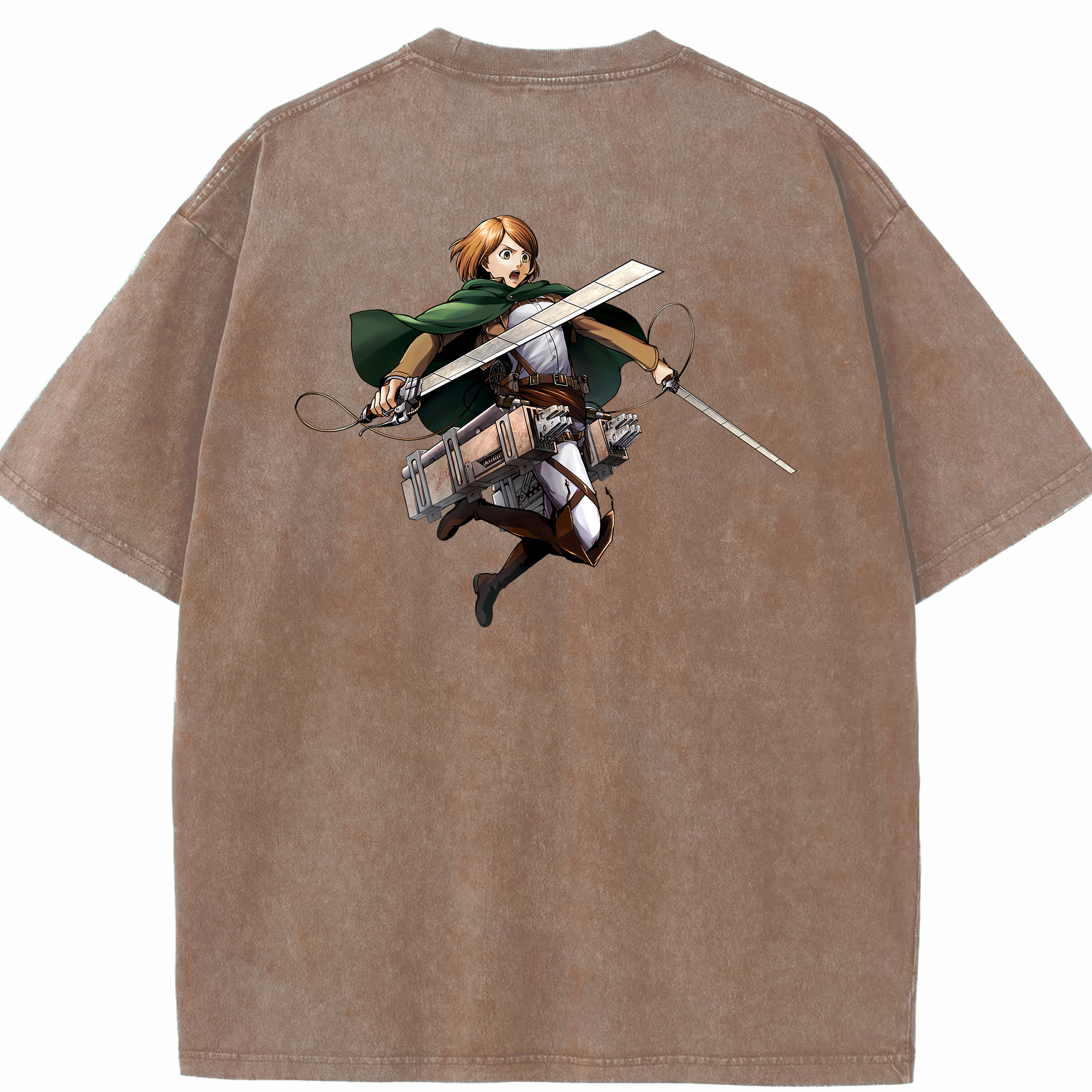 （画像用） 進撃の巨人 ペトラ·ラル Attack on Titan Petra Rall 綿100% ヴィンテージ風 半袖Tシャツ（背面プリント）