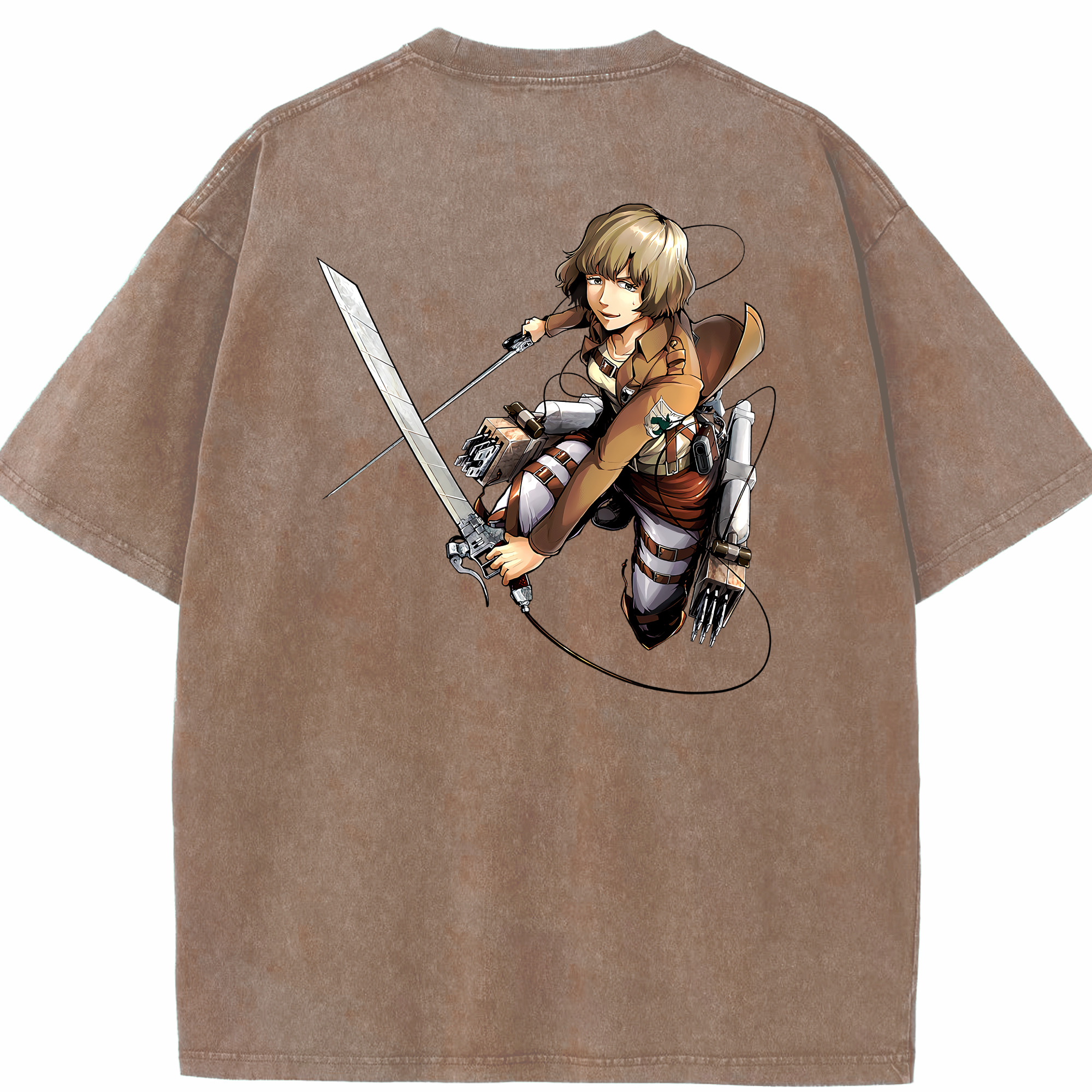 （画像用） 進撃の巨人 ヒツチ Attack on Titan Hitch 綿100% ヴィンテージ風 半袖Tシャツ（背面プリント）