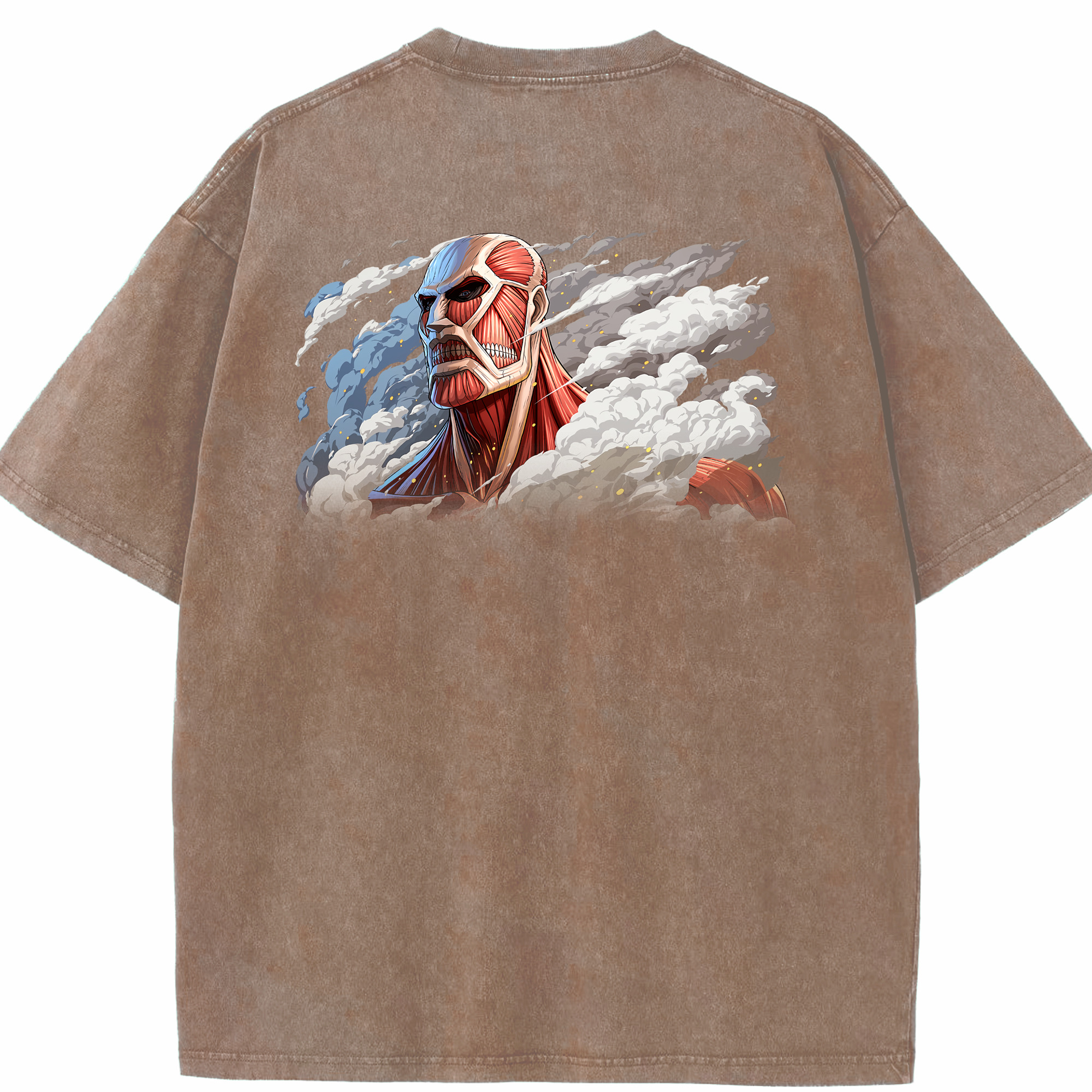 （画像用） 進撃の巨人 Attack on Titan 綿100% ヴィンテージ風 半袖Tシャツ（背面プリント）