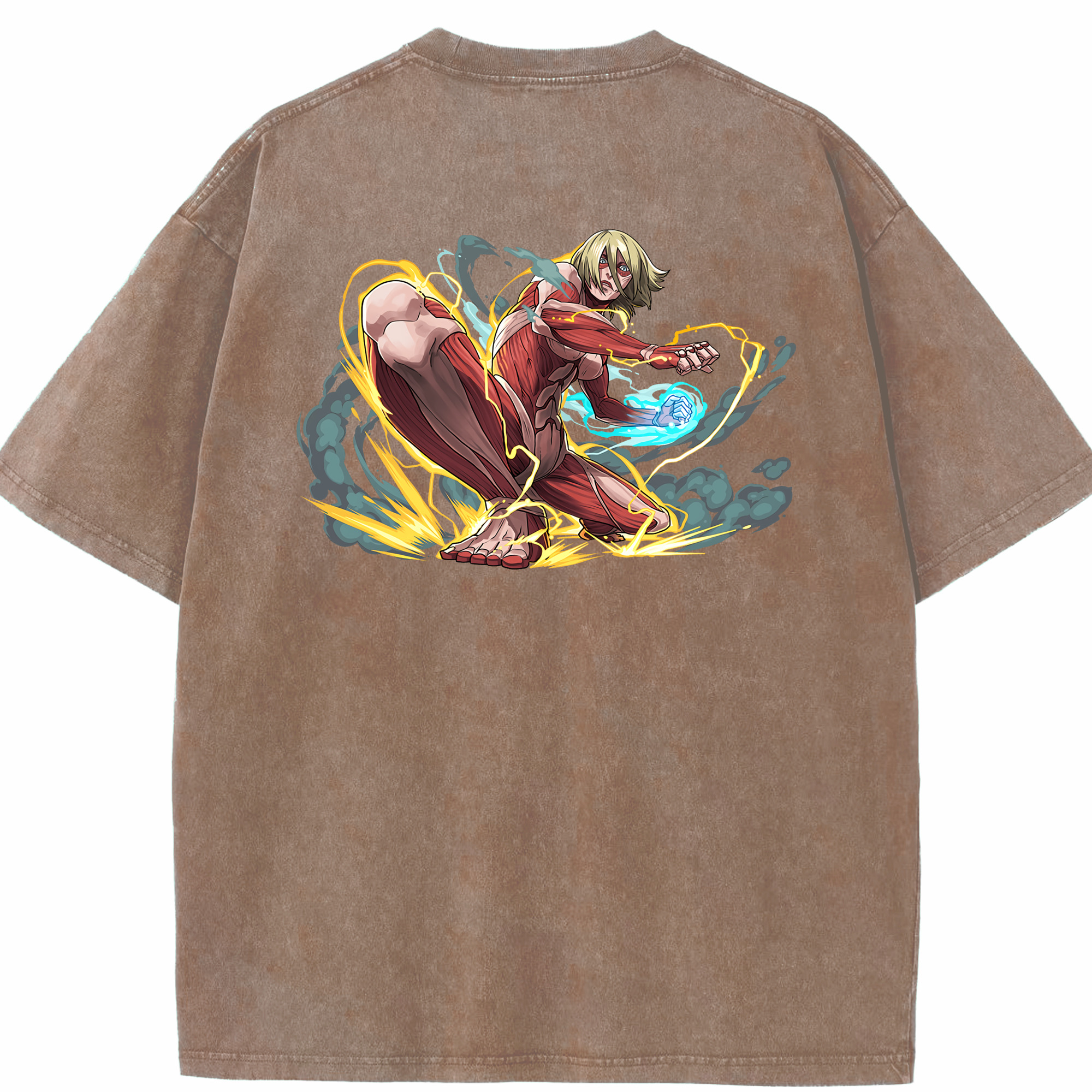 （画像用） 進撃の巨人 Attack on Titan 綿100% ヴィンテージ風 半袖Tシャツ（背面プリント）