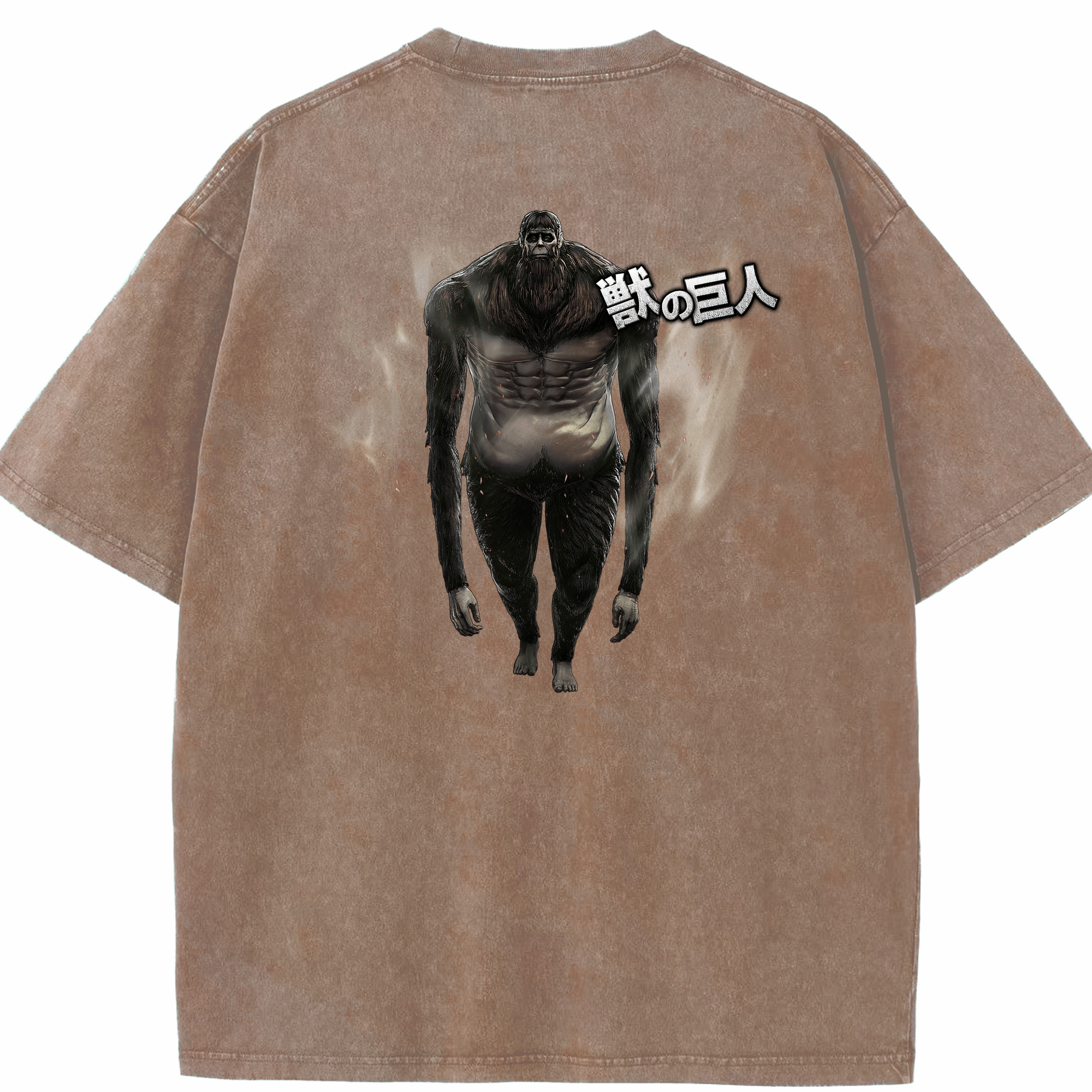 （画像用） 進撃の巨人 Attack on Titan 綿100% ヴィンテージ風 半袖Tシャツ（背面プリント）