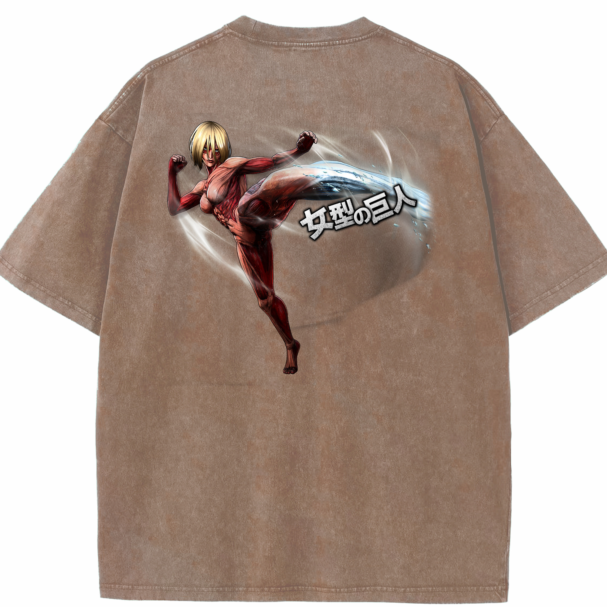 （画像用） 進撃の巨人 Attack on Titan 綿100% ヴィンテージ風 半袖Tシャツ（背面プリント）