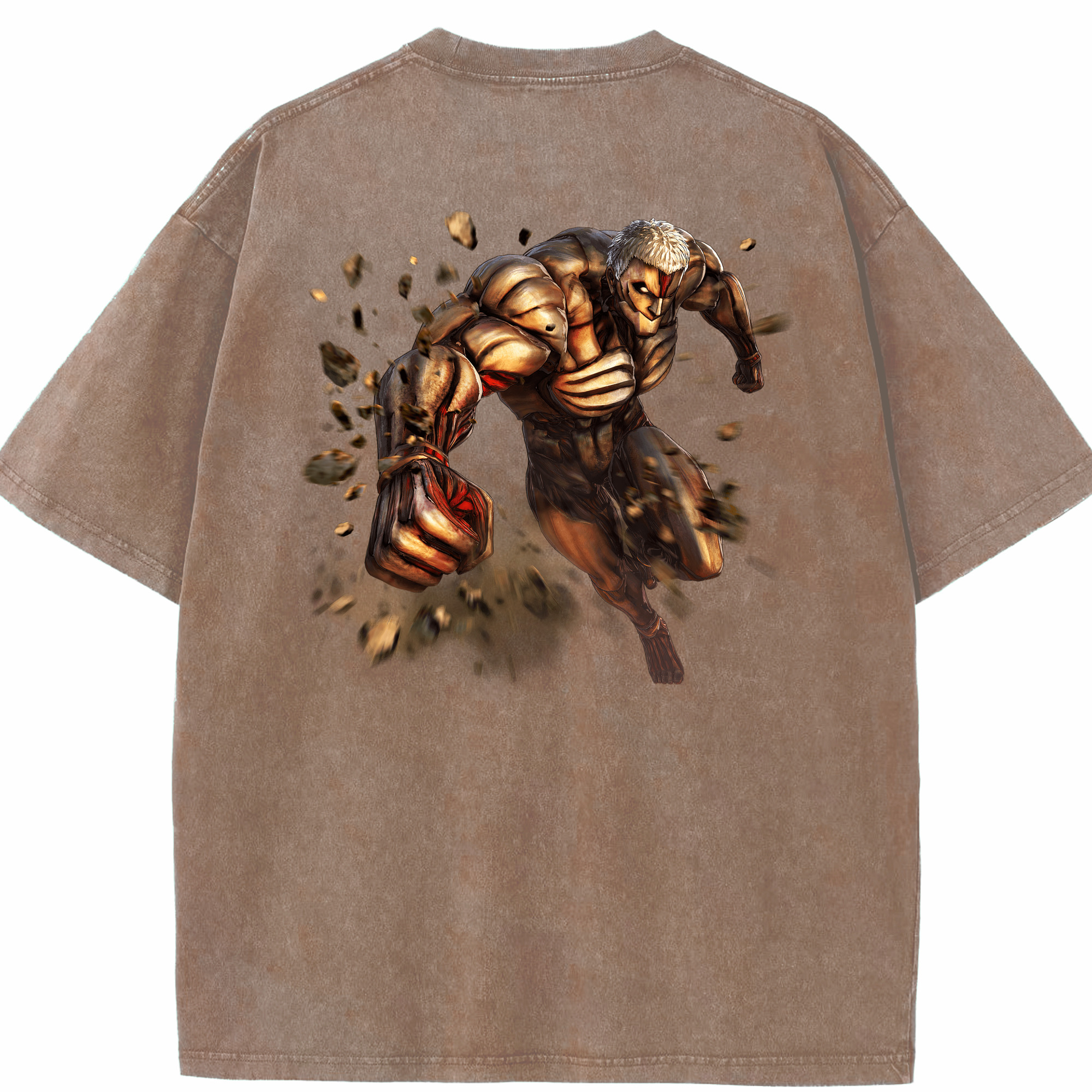 （画像用） 進撃の巨人 Attack on Titan 綿100% ヴィンテージ風 半袖Tシャツ（背面プリント）