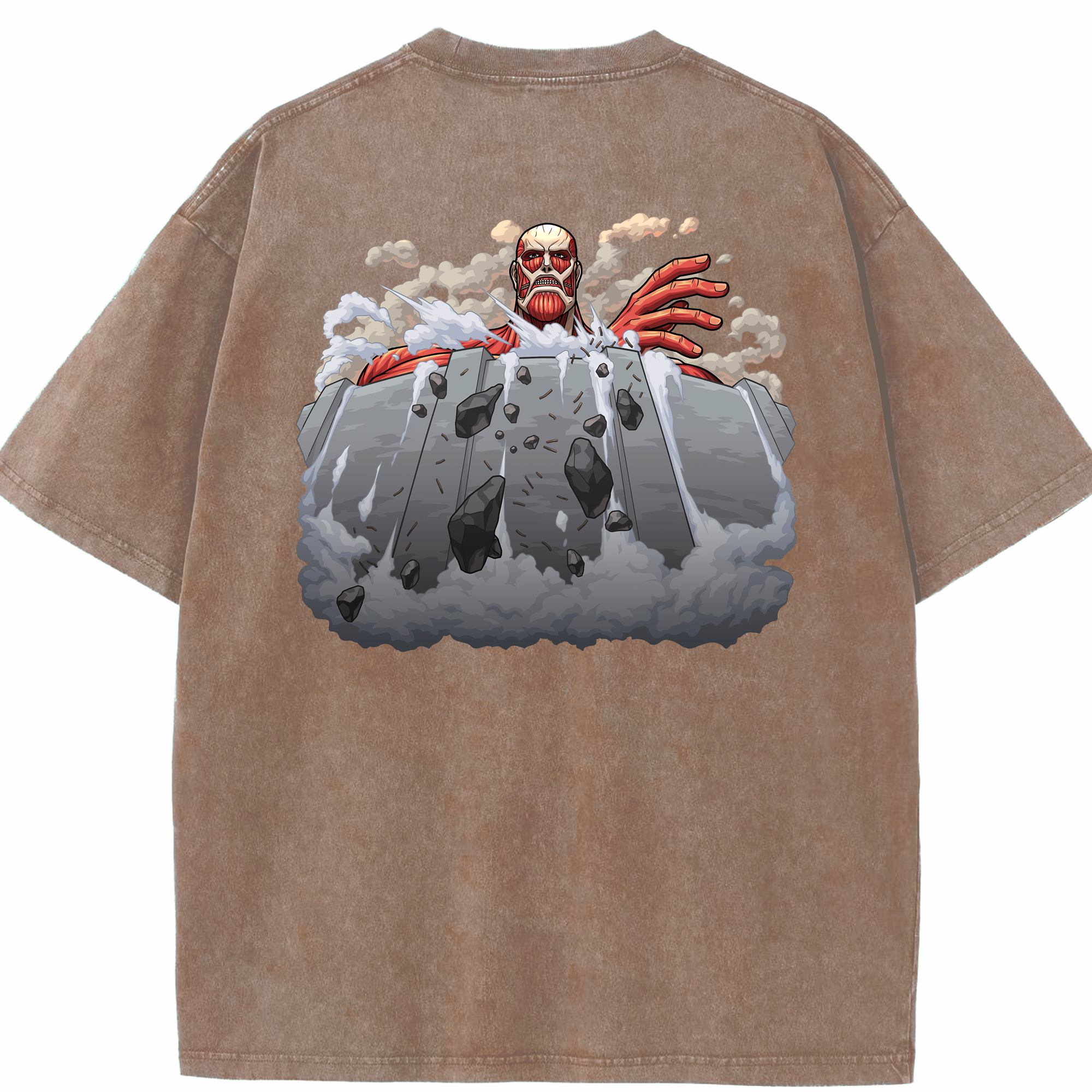 （画像用） 進撃の巨人 Attack on Titan 綿100% ヴィンテージ風 半袖Tシャツ（背面プリント）