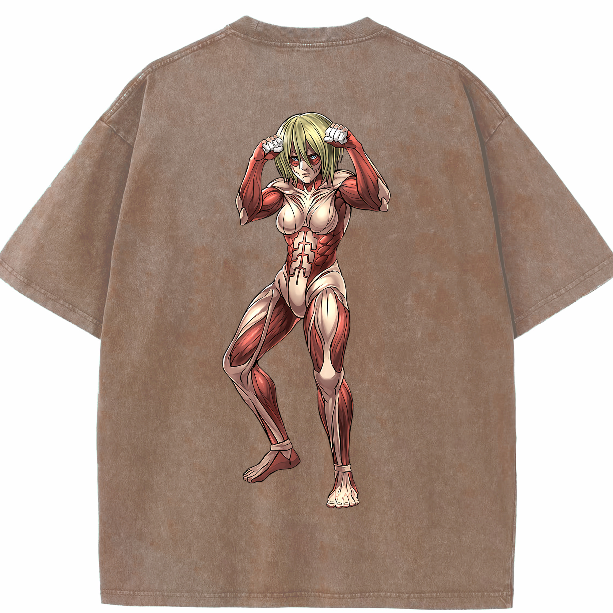 （画像用） 進撃の巨人 Attack on Titan 綿100% ヴィンテージ風 半袖Tシャツ（背面プリント）