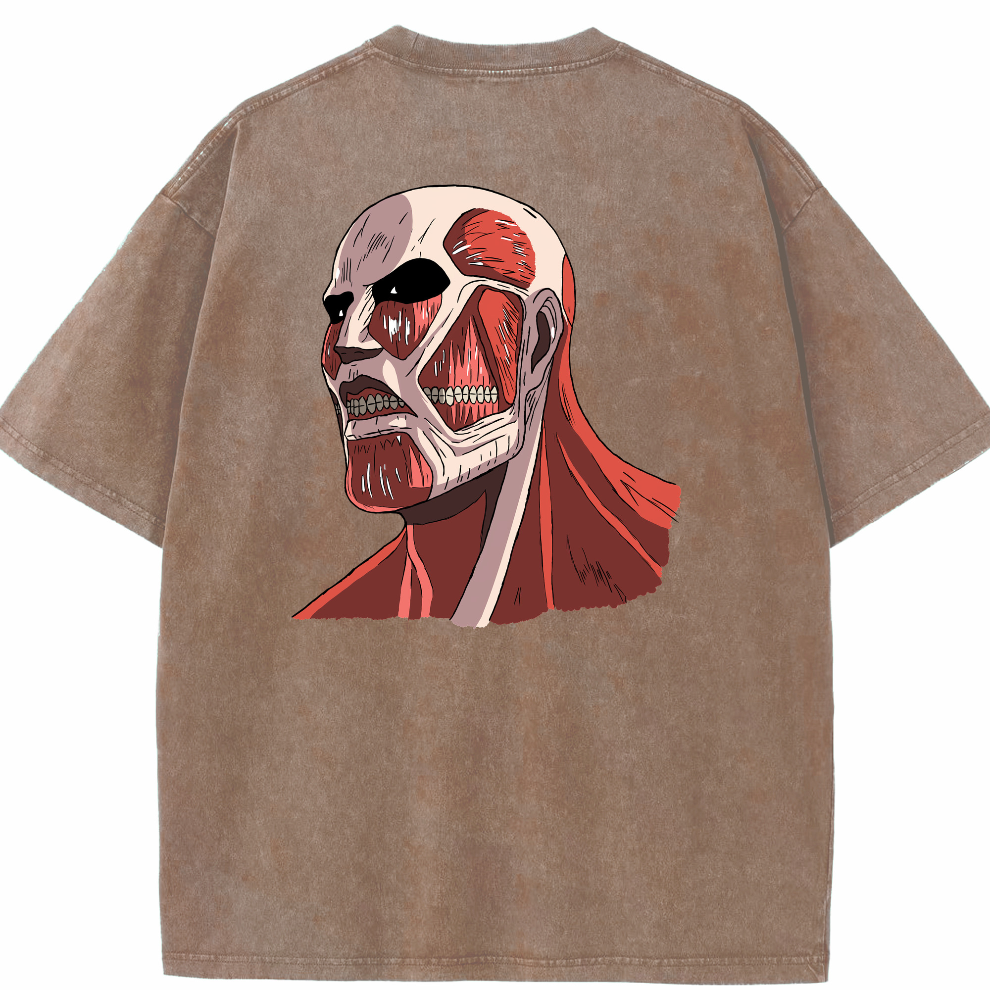 （画像用） 進撃の巨人 Attack on Titan 綿100% ヴィンテージ風 半袖Tシャツ（背面プリント）