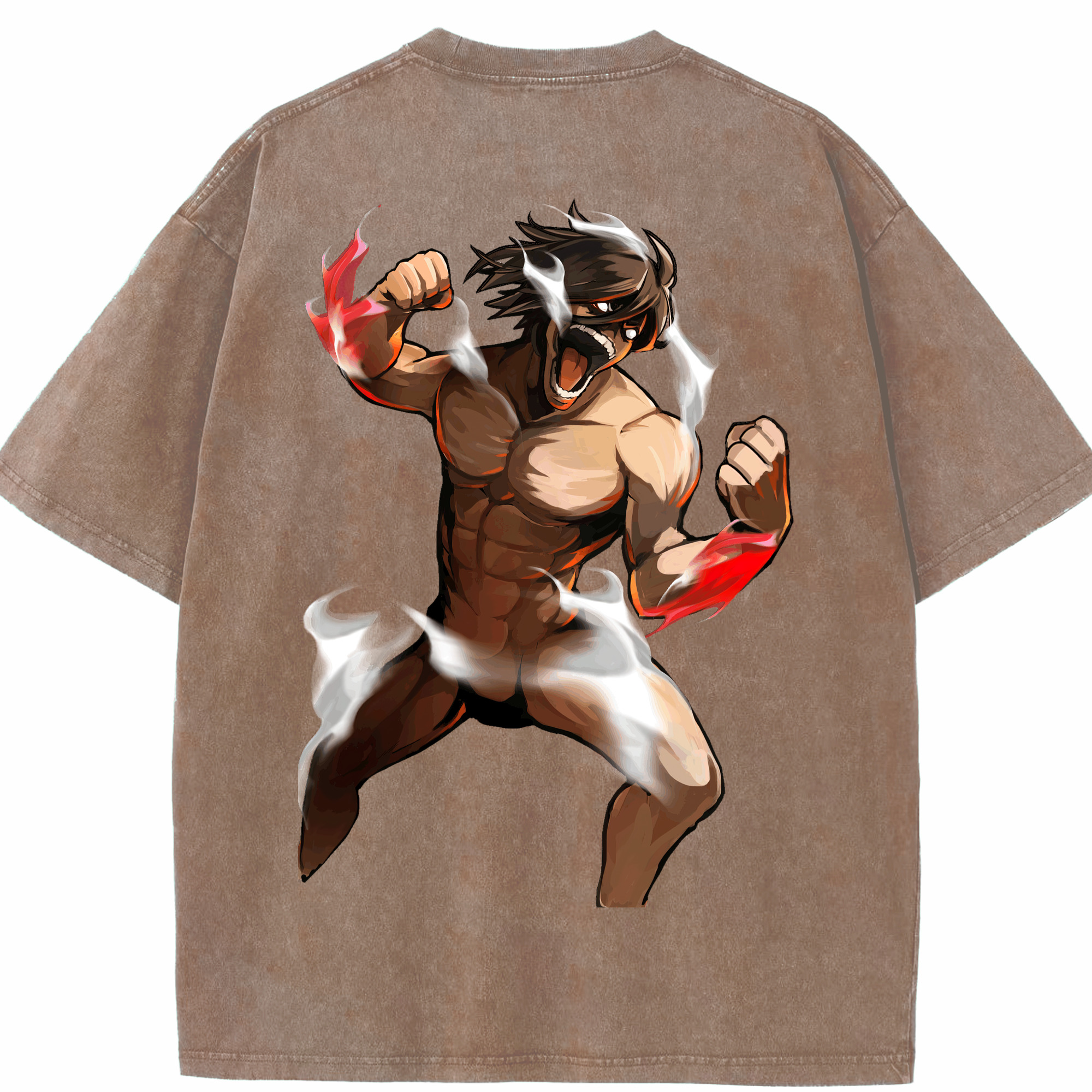 （画像用） 進撃の巨人 Attack on Titan 綿100% ヴィンテージ風 半袖Tシャツ（背面プリント）