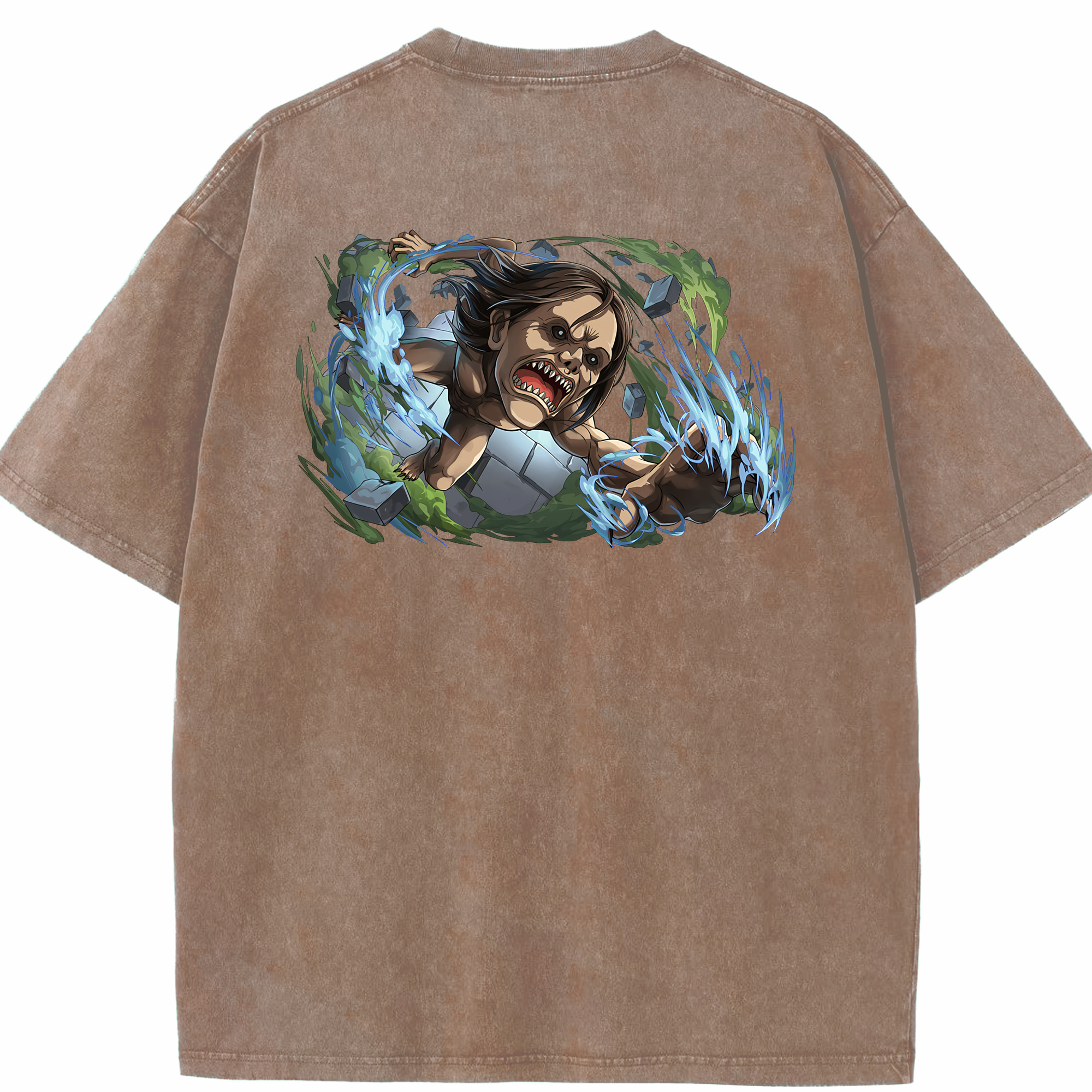 （画像用） 進撃の巨人 Attack on Titan 綿100% ヴィンテージ風 半袖Tシャツ（背面プリント）