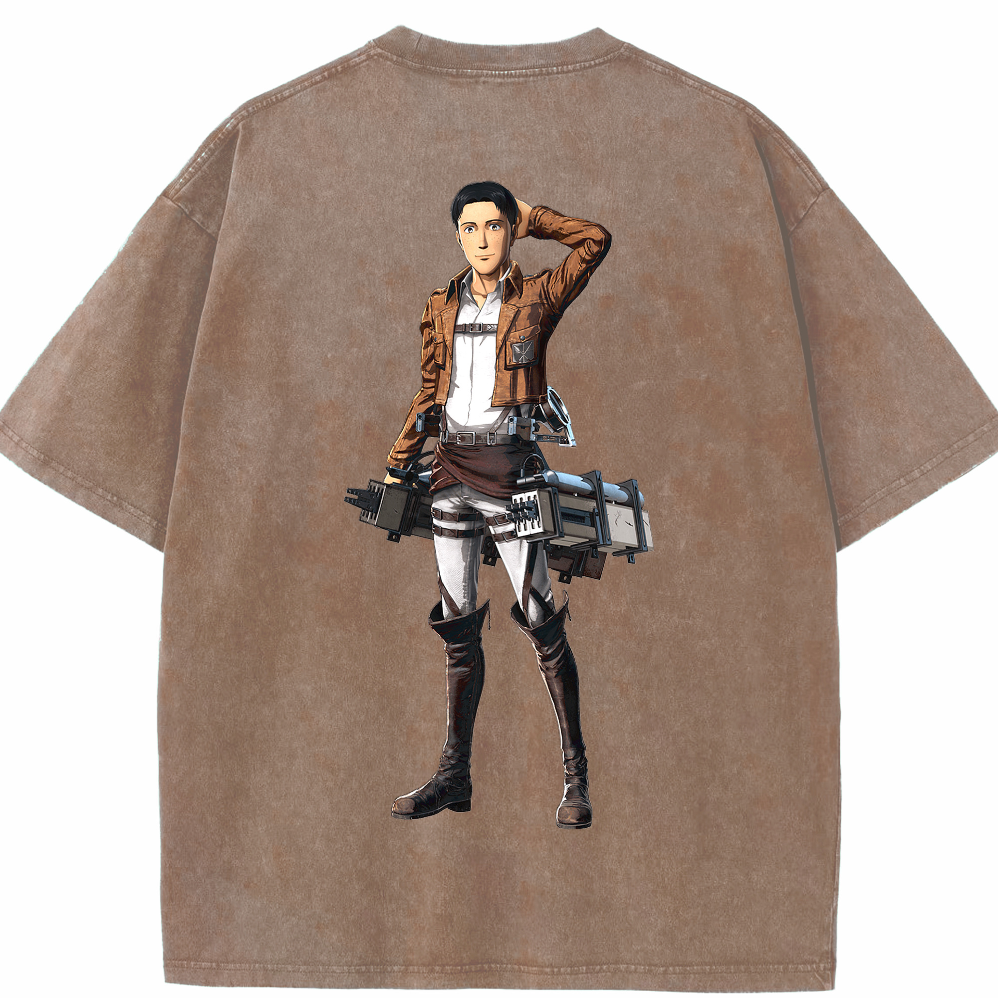 （画像用） 進撃の巨人 Attack on Titan 綿100% ヴィンテージ風 半袖Tシャツ（背面プリント）