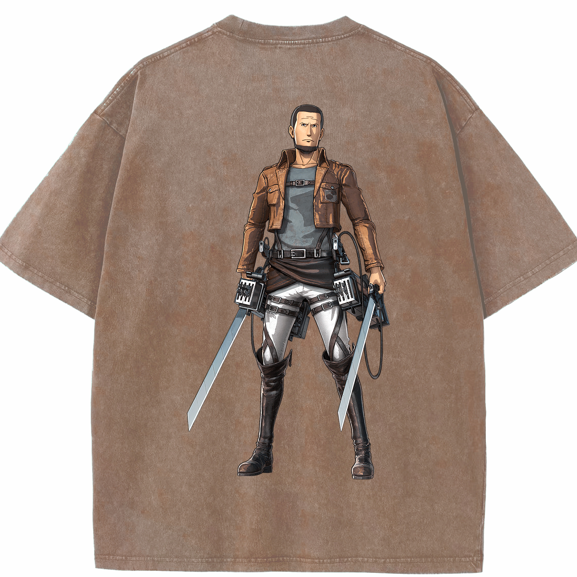 （画像用） 進撃の巨人 Attack on Titan 綿100% ヴィンテージ風 半袖Tシャツ（背面プリント）