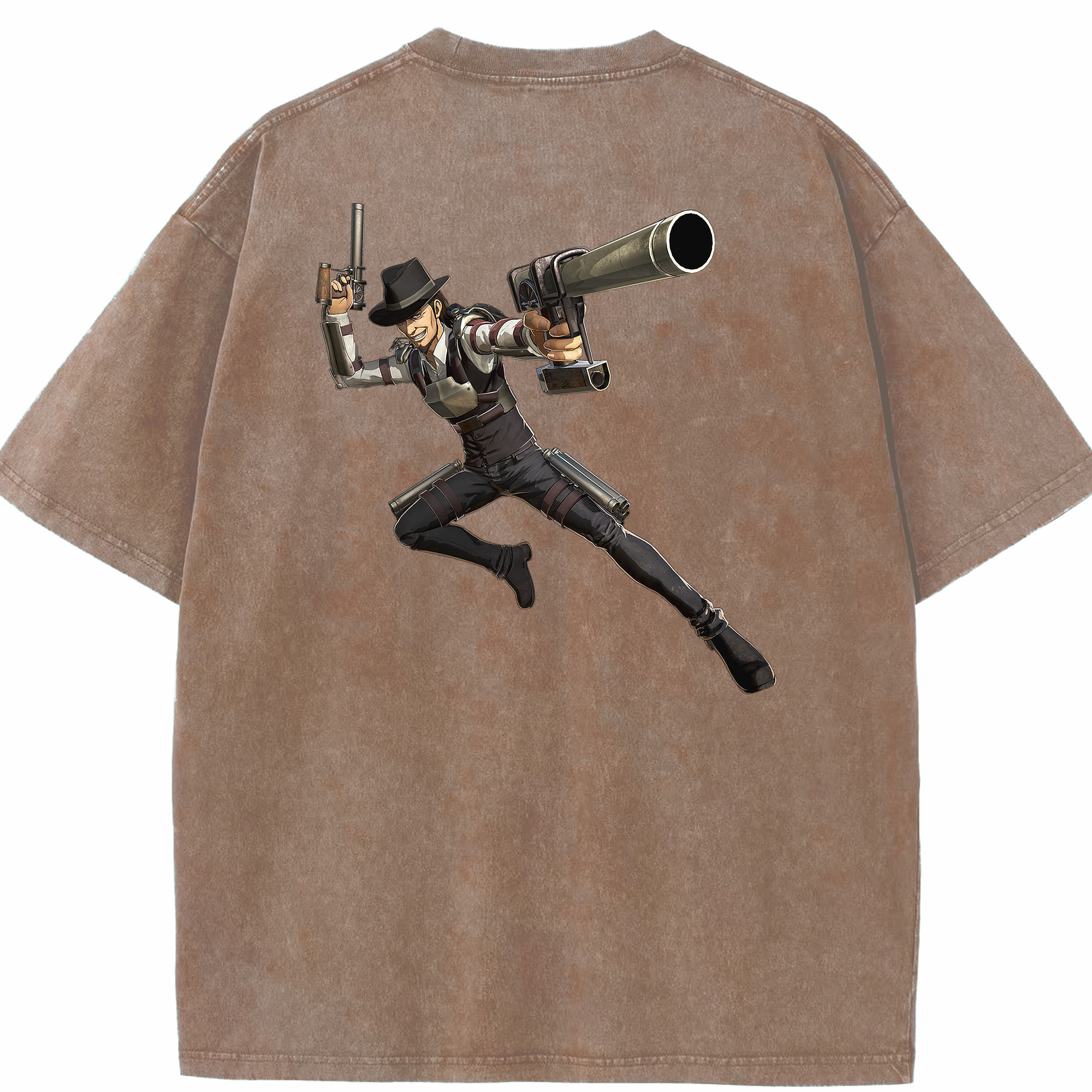 （画像用） 進撃の巨人 Attack on Titan 綿100% ヴィンテージ風 半袖Tシャツ（背面プリント）