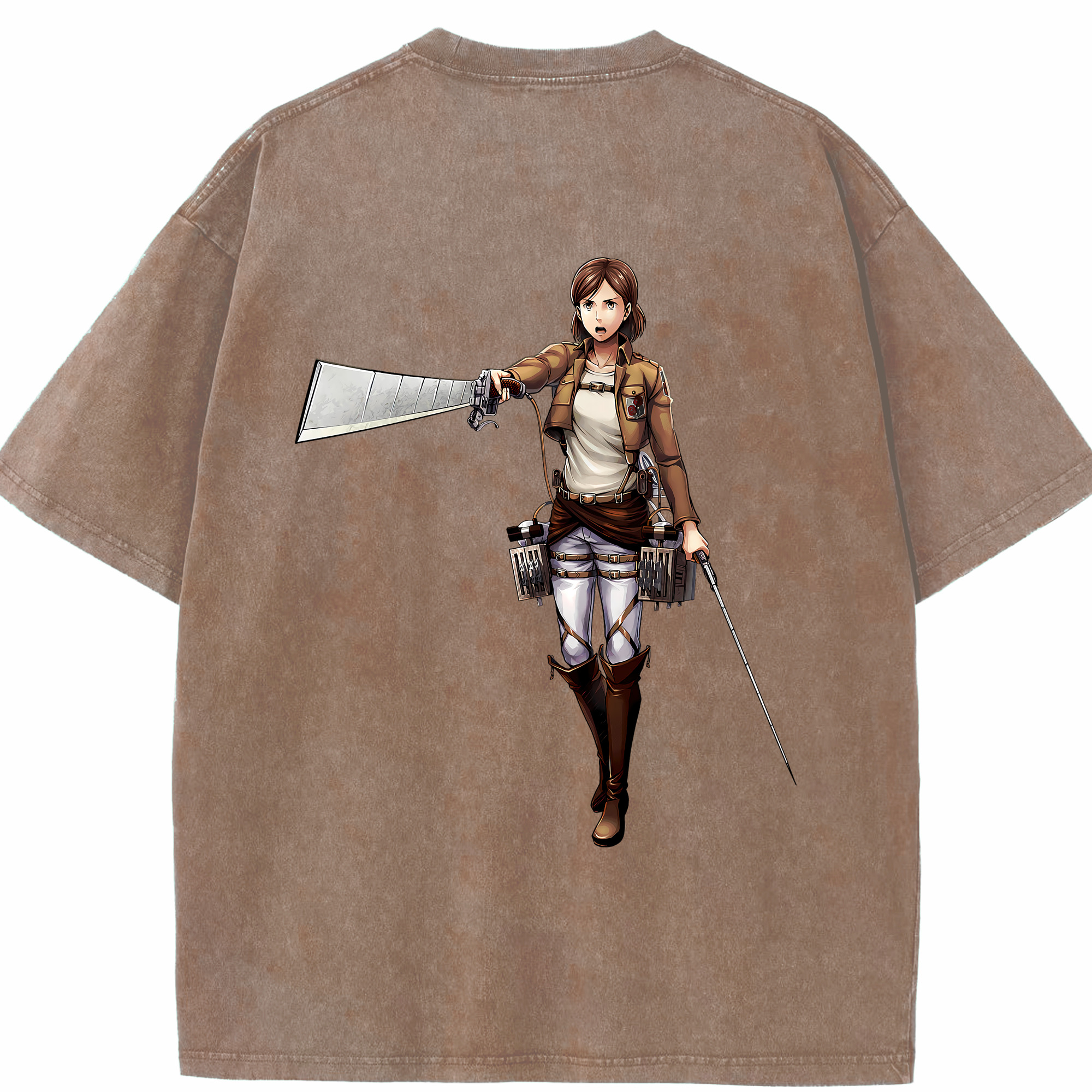 （画像用） 進撃の巨人 Attack on Titan 綿100% ヴィンテージ風 半袖Tシャツ（背面プリント）