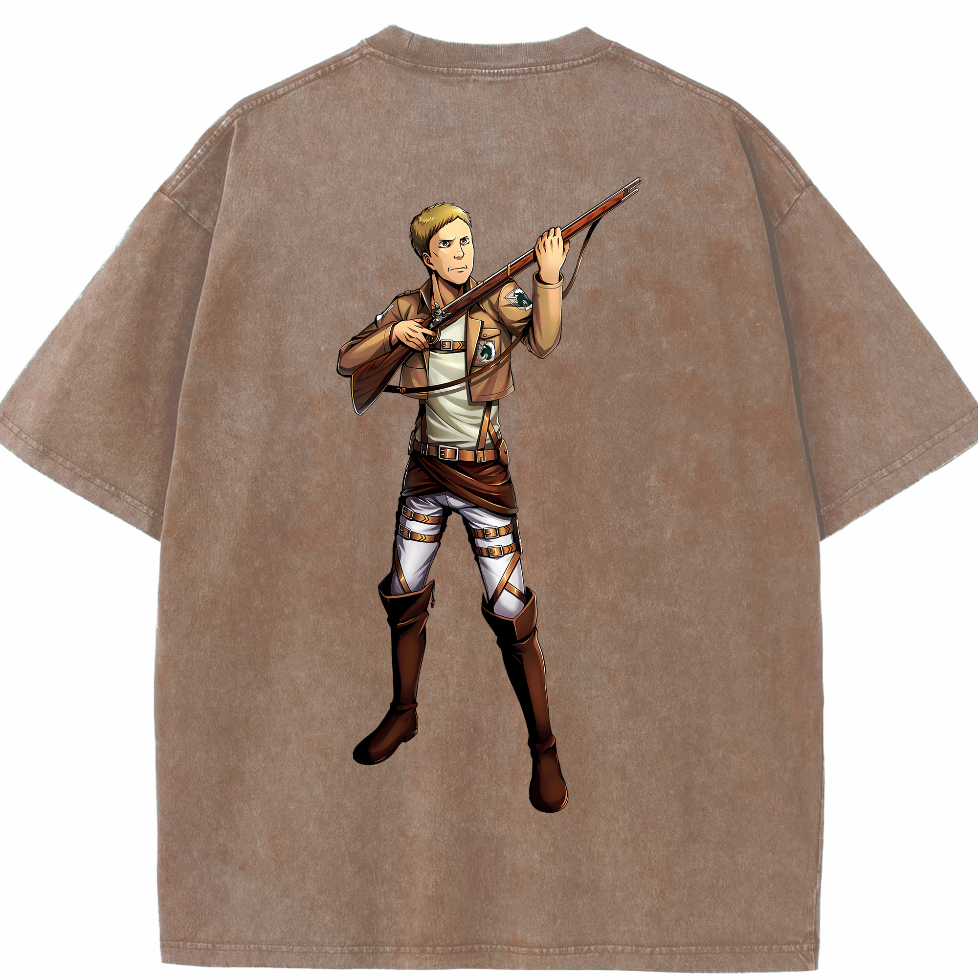 （画像用） 進撃の巨人 Attack on Titan 綿100% ヴィンテージ風 半袖Tシャツ（背面プリント）