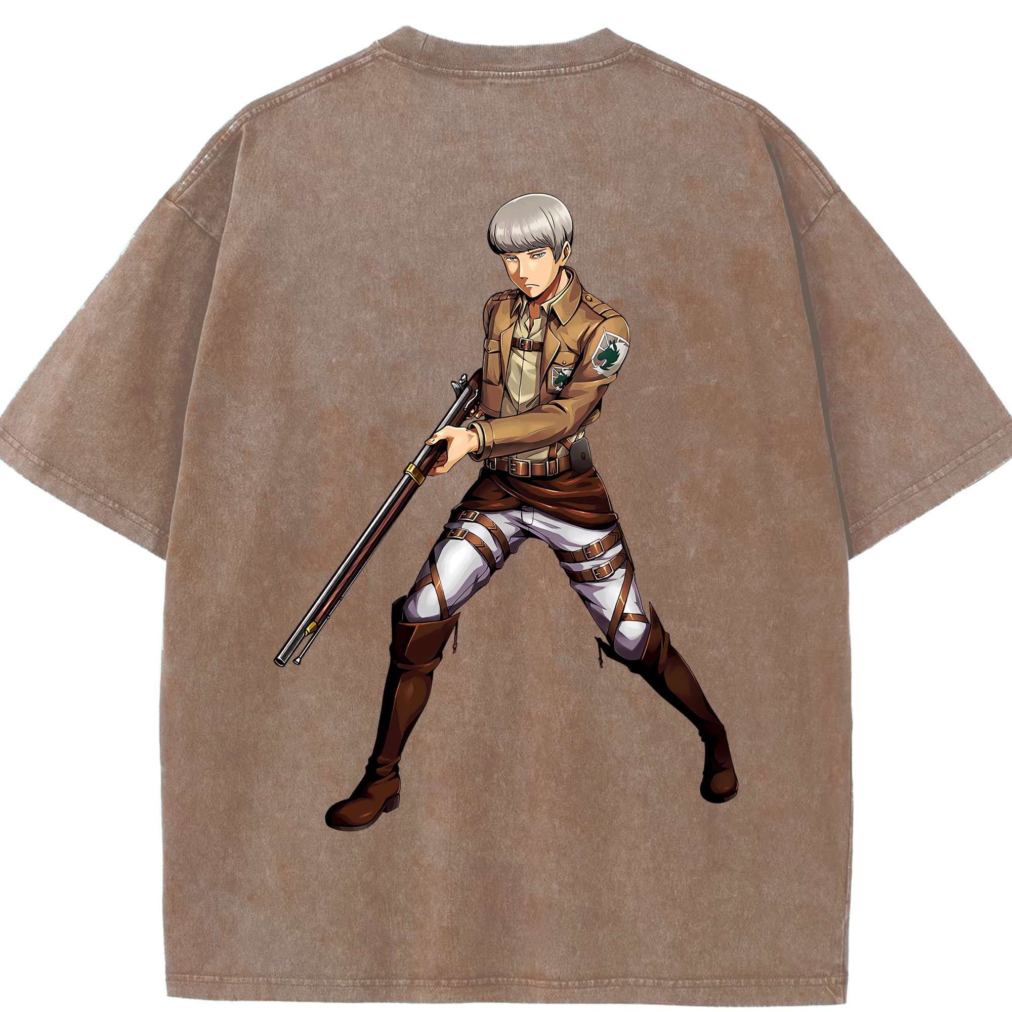 （画像用） 進撃の巨人 Attack on Titan 綿100% ヴィンテージ風 半袖Tシャツ（背面プリント）