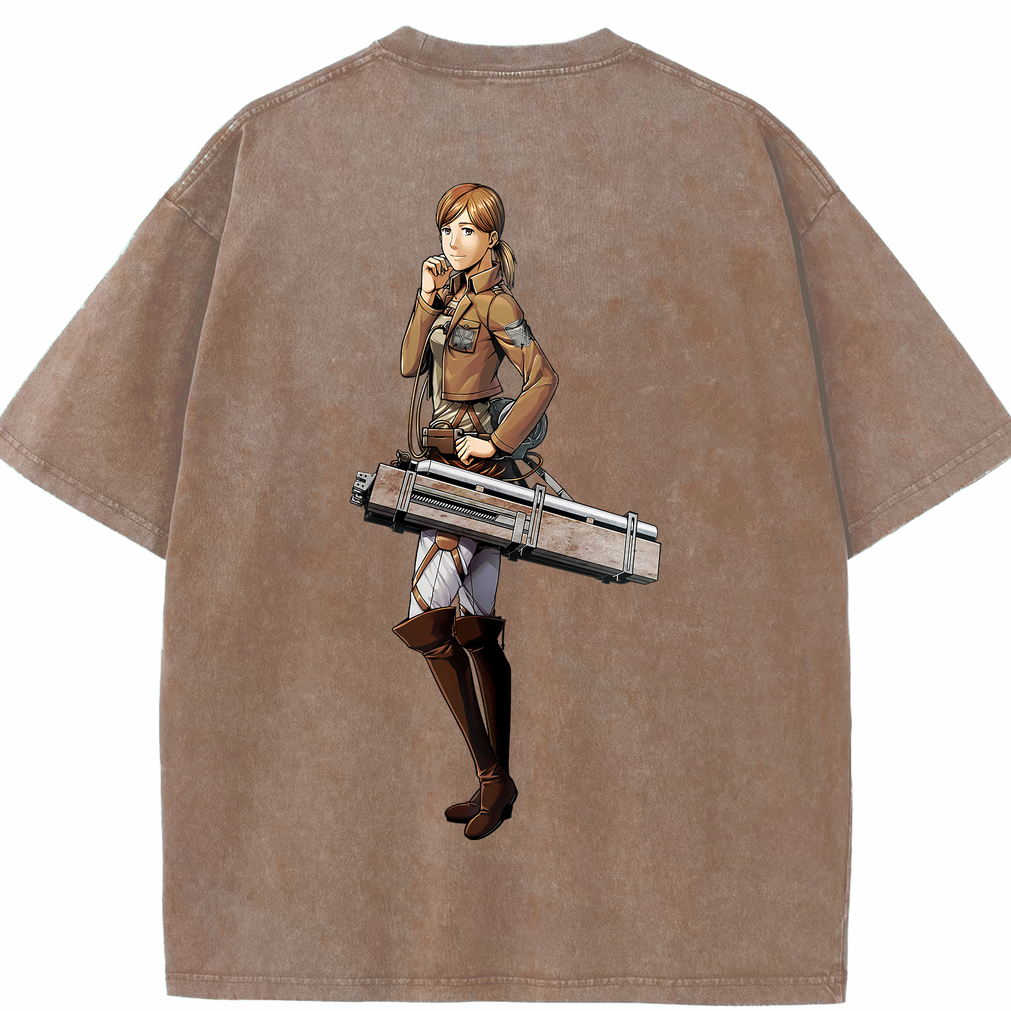 （画像用） 進撃の巨人 Attack on Titan 綿100% ヴィンテージ風 半袖Tシャツ（背面プリント）