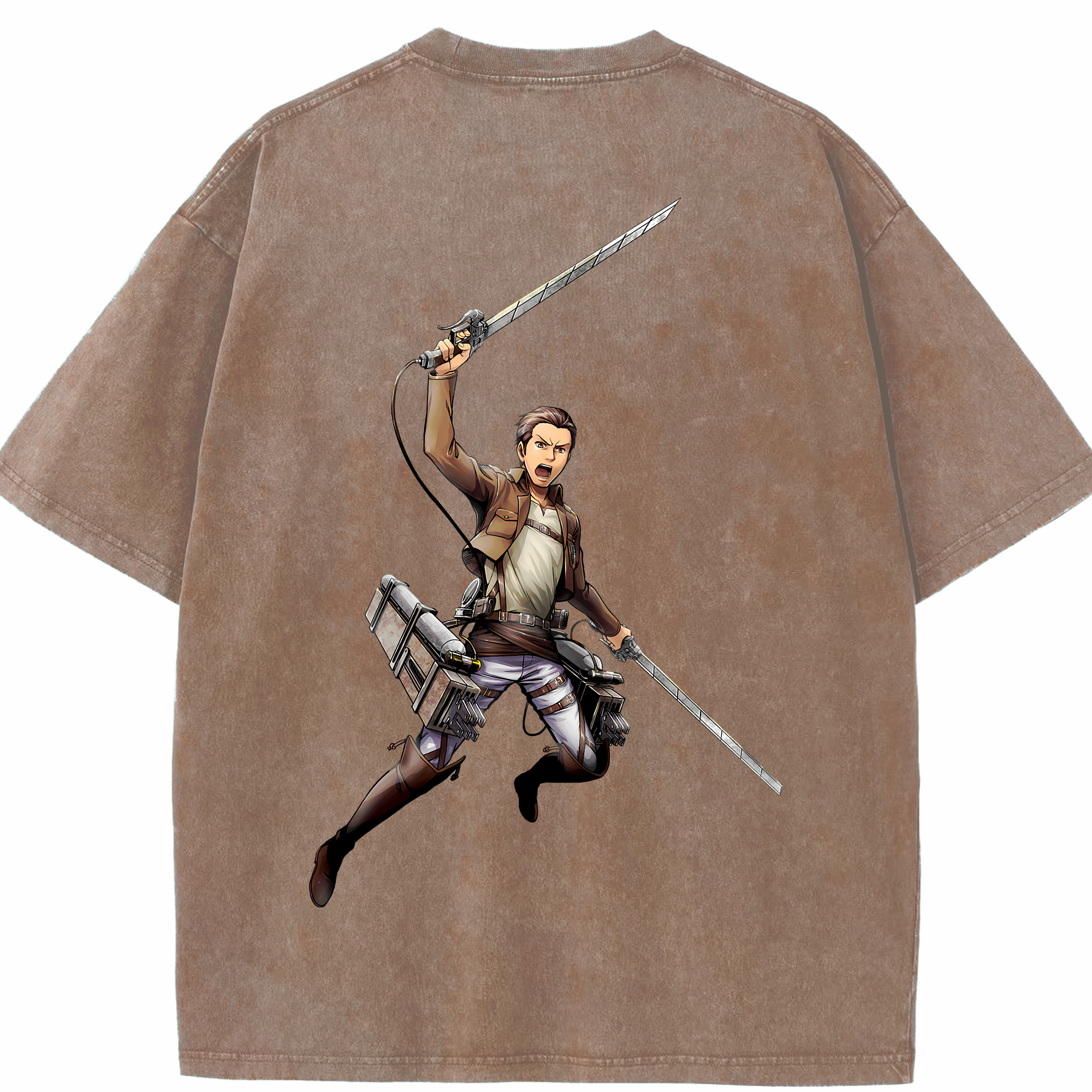 （画像用） 進撃の巨人 Attack on Titan 綿100% ヴィンテージ風 半袖Tシャツ（背面プリント）