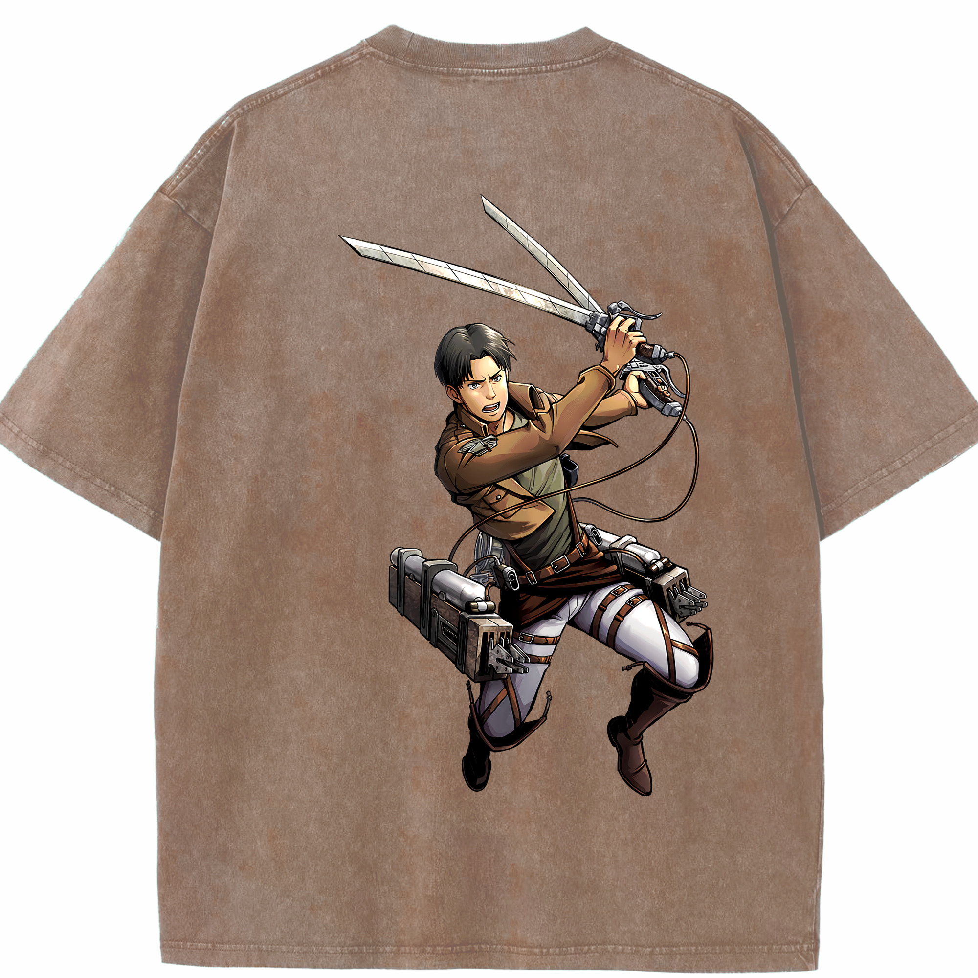（画像用） 進撃の巨人 Attack on Titan 綿100% ヴィンテージ風 半袖Tシャツ（背面プリント）
