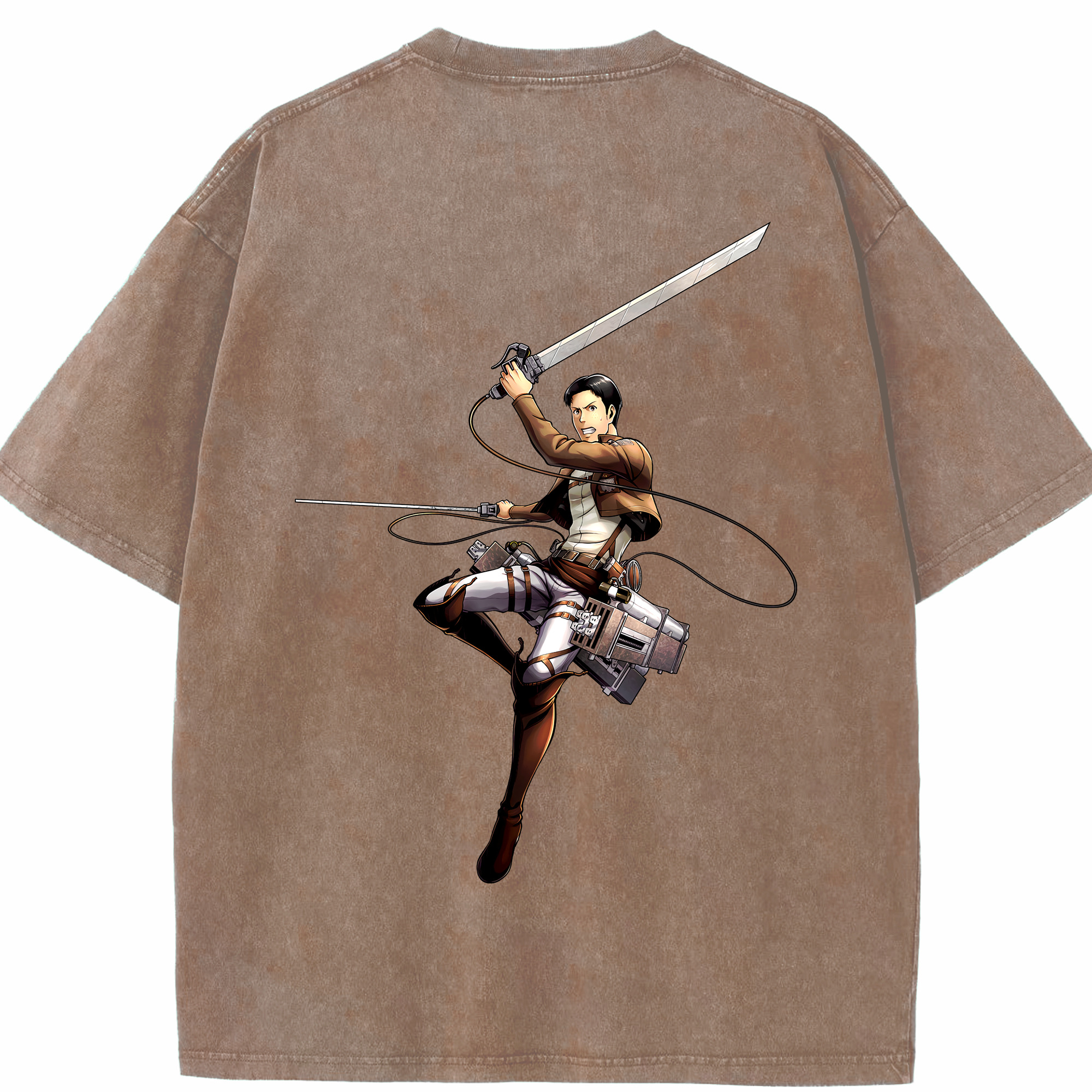 （画像用） 進撃の巨人 Attack on Titan 綿100% ヴィンテージ風 半袖Tシャツ（背面プリント）