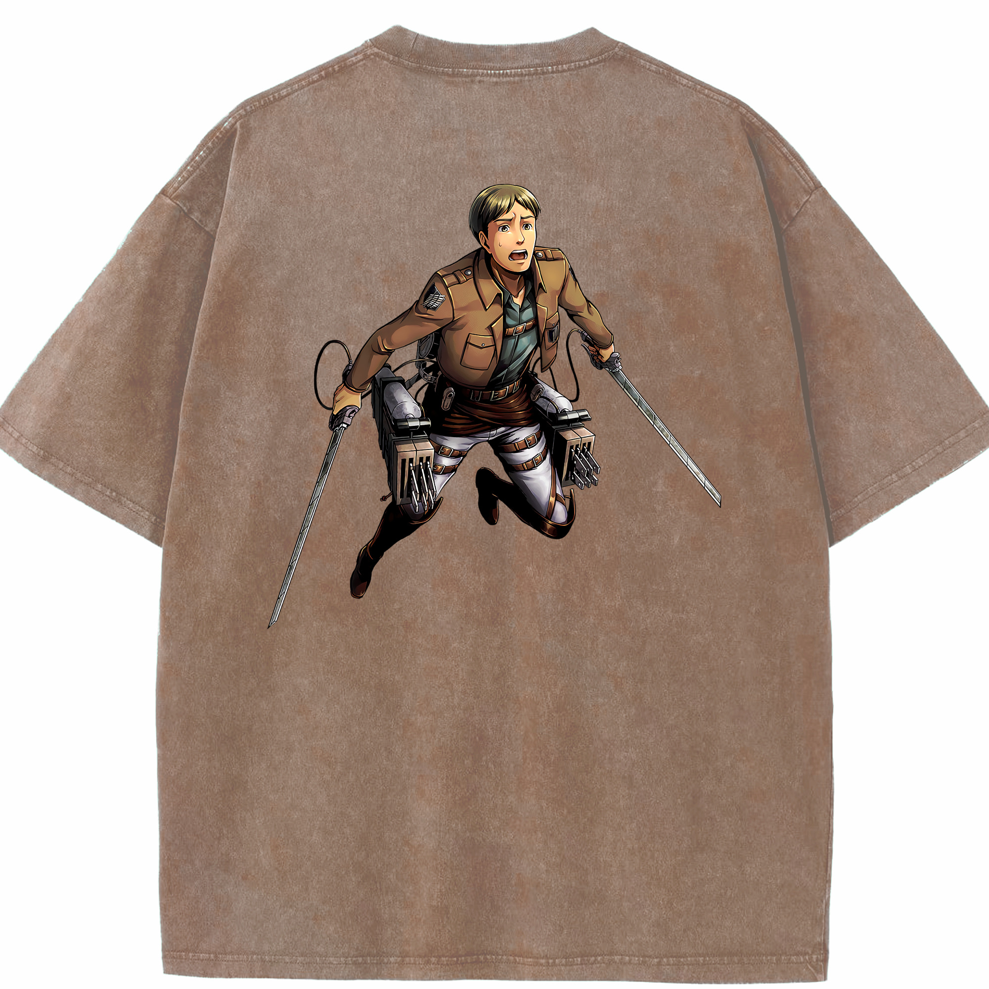 （画像用） 進撃の巨人 Attack on Titan 綿100% ヴィンテージ風 半袖Tシャツ（背面プリント）