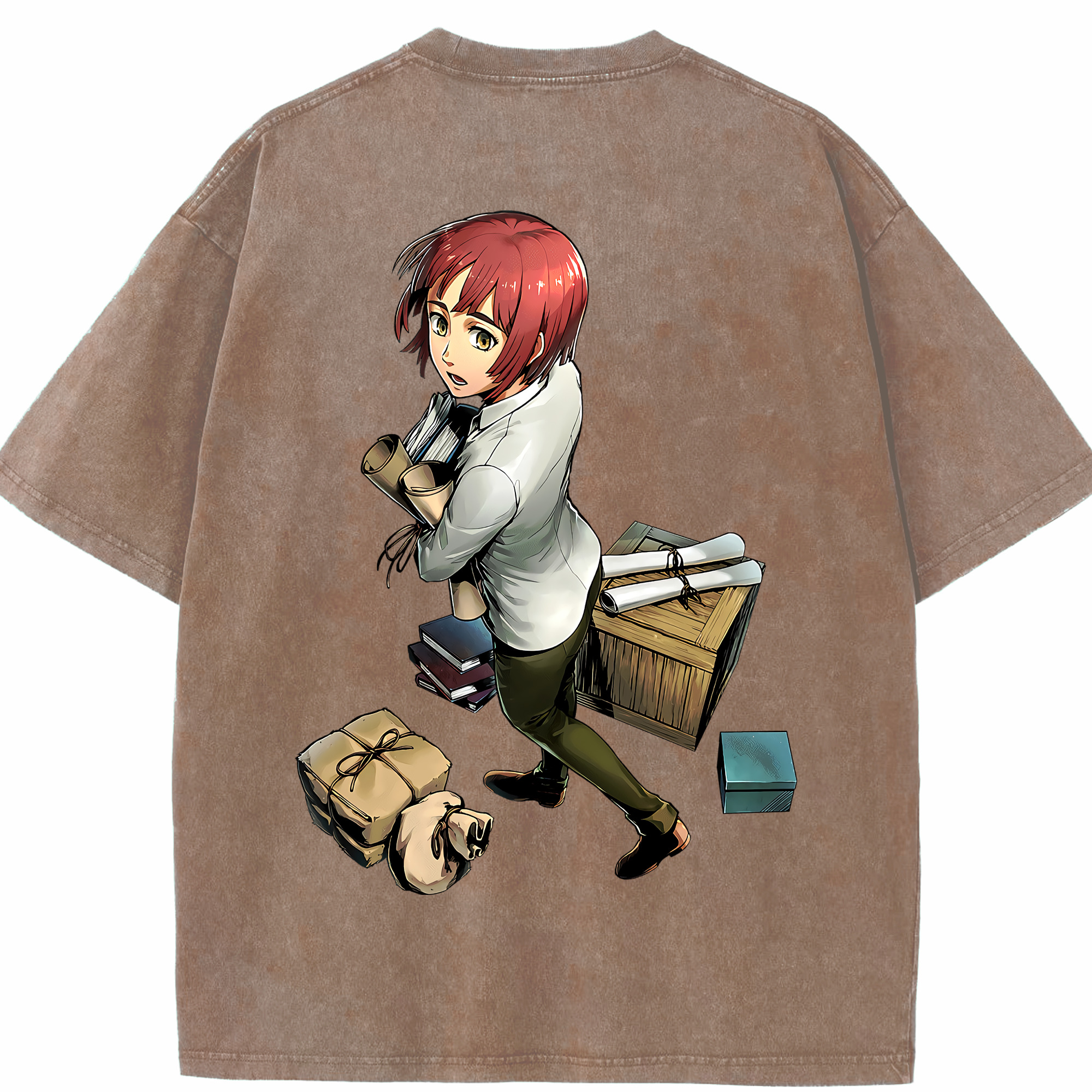 （画像用） 進撃の巨人 Attack on Titan 綿100% ヴィンテージ風 半袖Tシャツ（背面プリント）