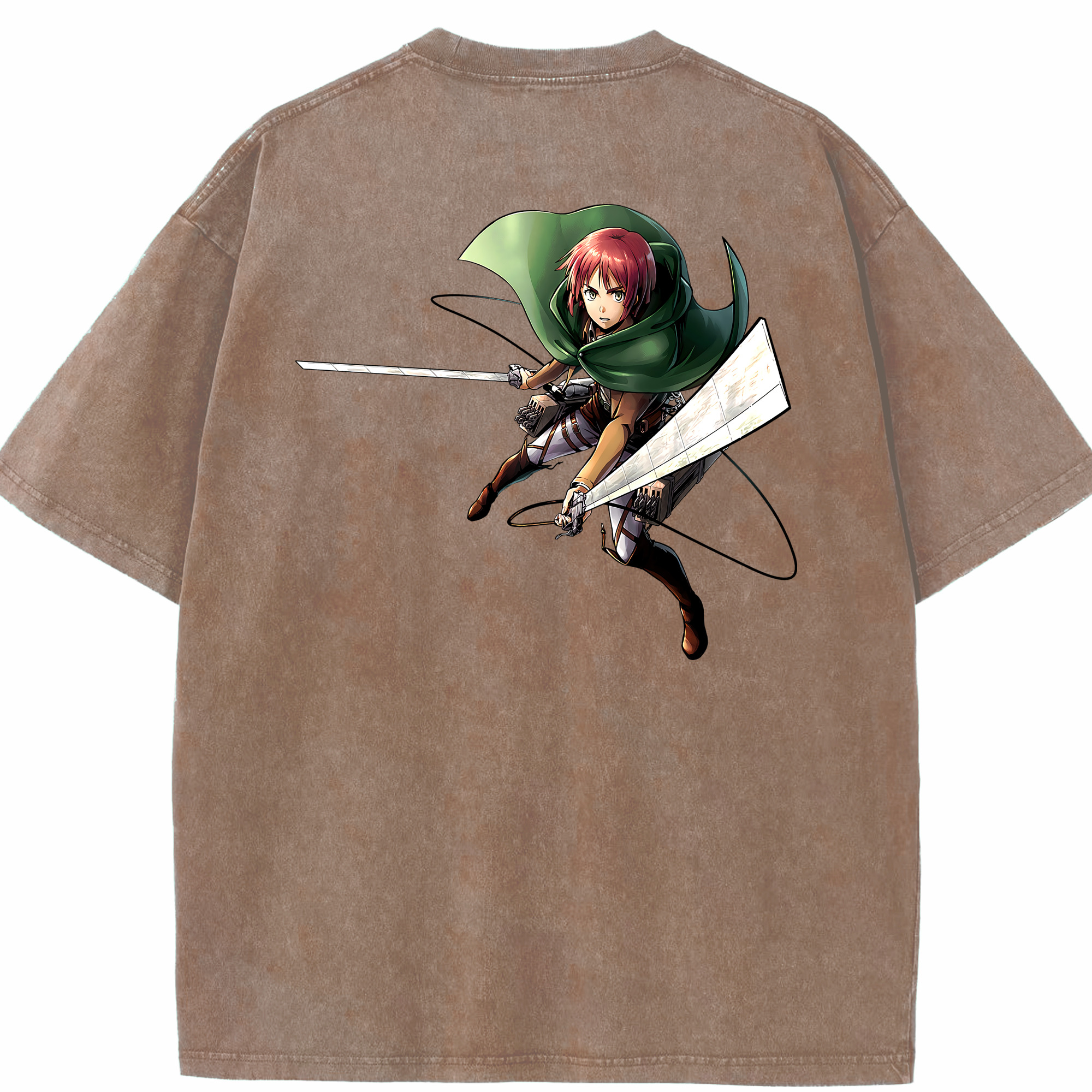 （画像用） 進撃の巨人 Attack on Titan 綿100% ヴィンテージ風 半袖Tシャツ（背面プリント）