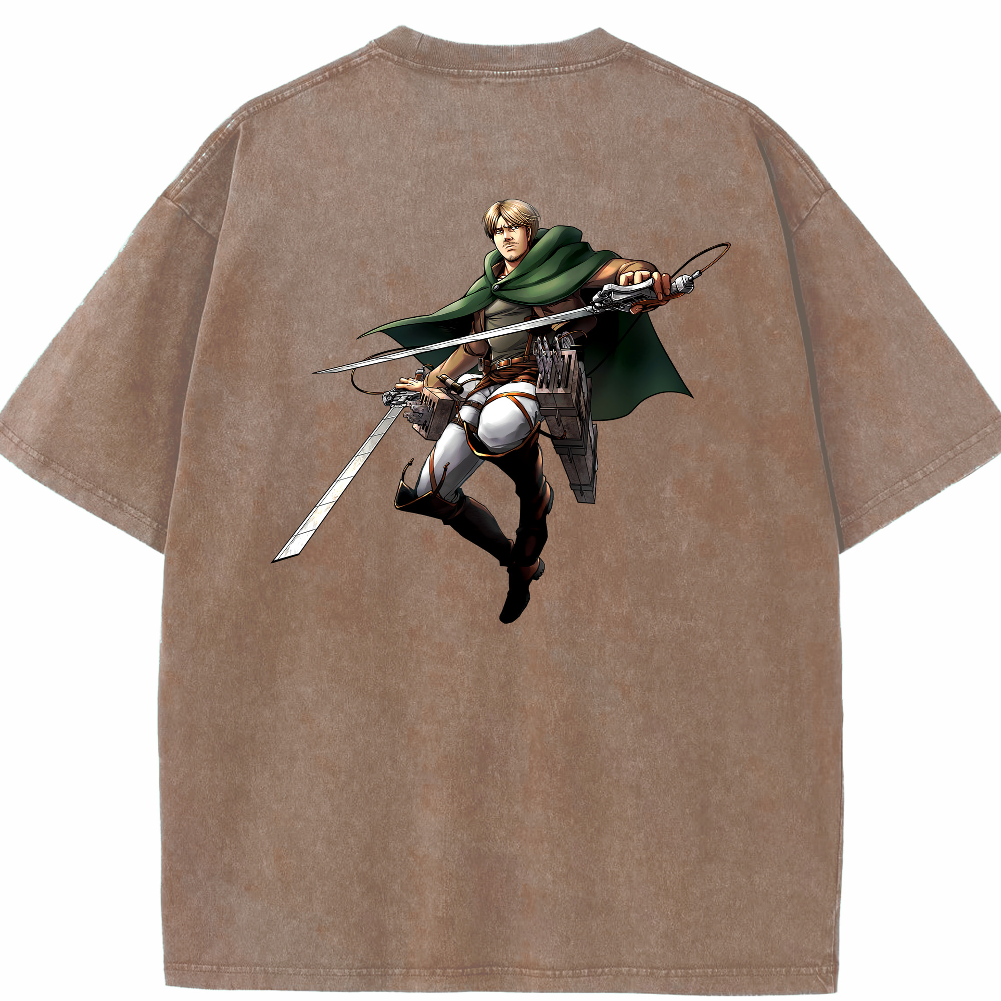 （画像用） 進撃の巨人 Attack on Titan 綿100% ヴィンテージ風 半袖Tシャツ（背面プリント）