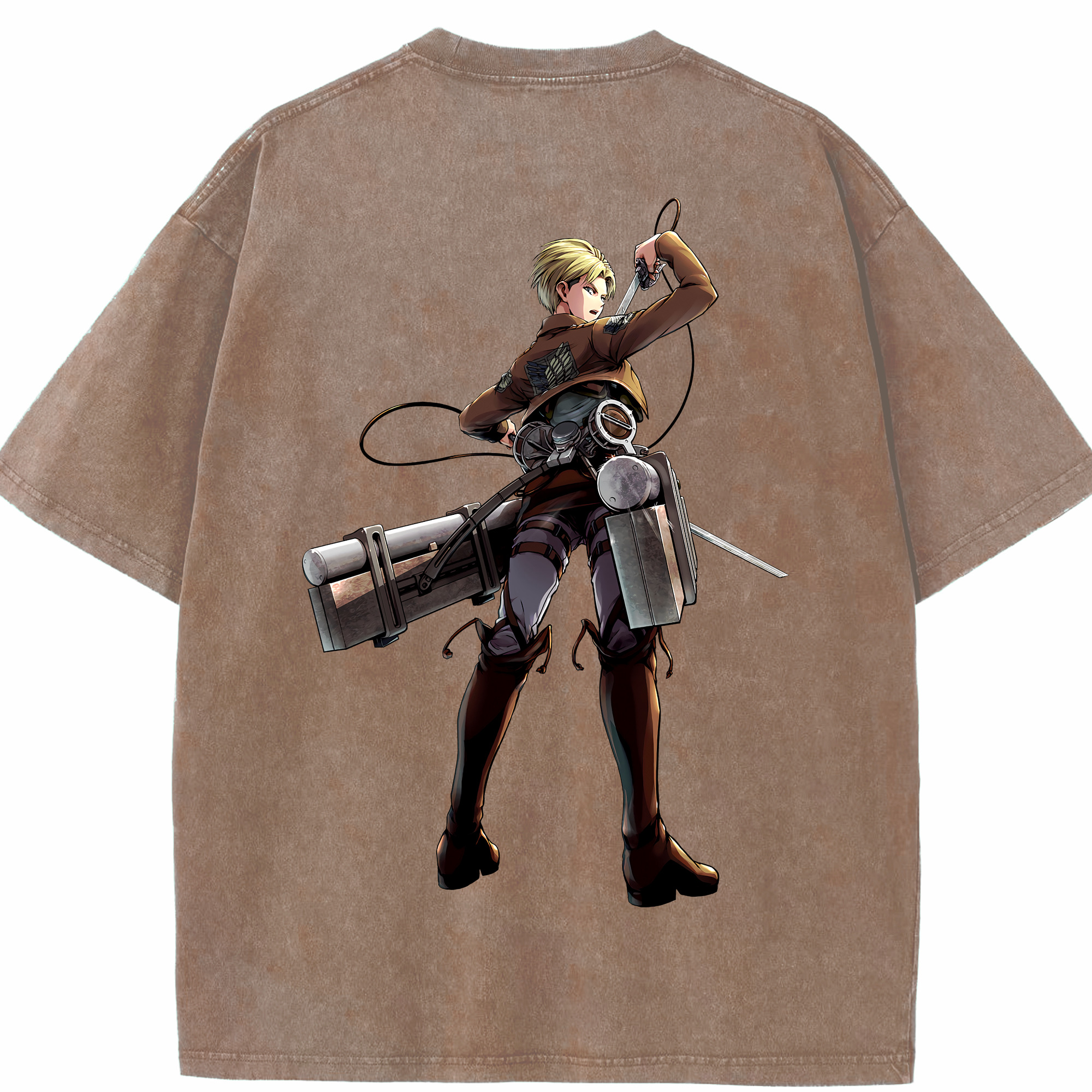 （画像用） 進撃の巨人 Attack on Titan 綿100% ヴィンテージ風 半袖Tシャツ（背面プリント）