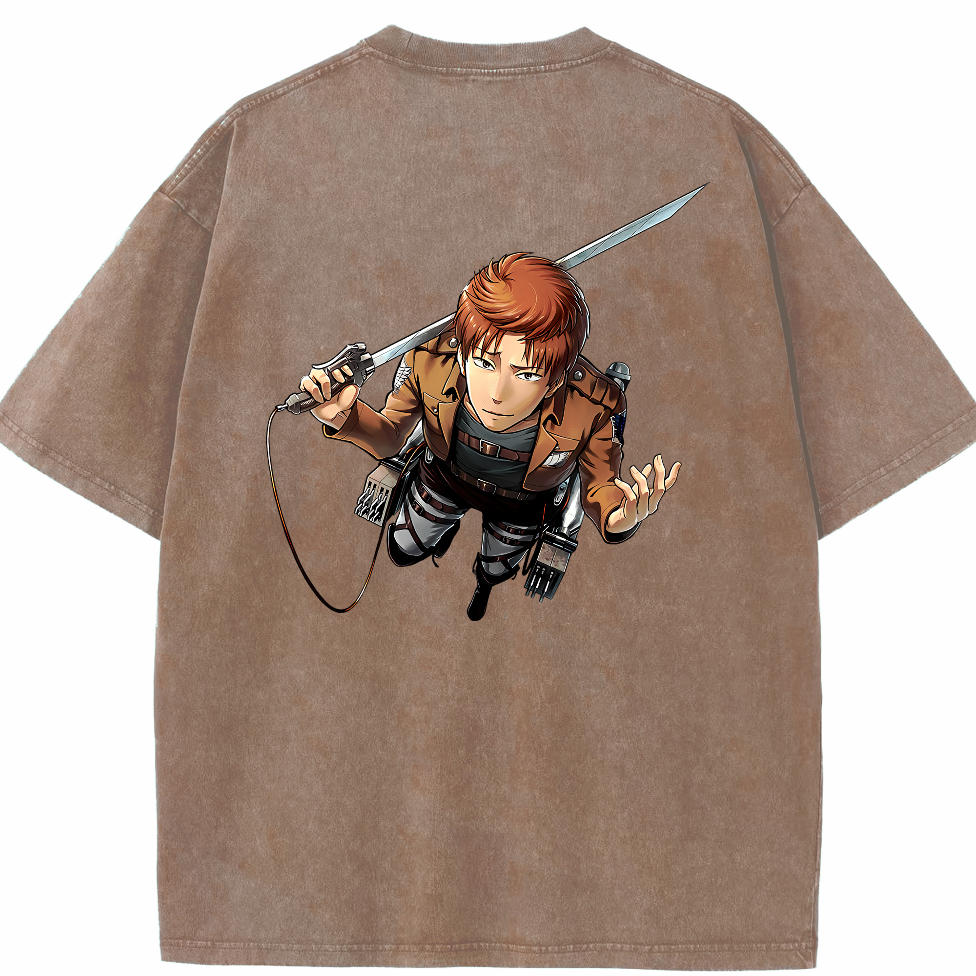 （画像用） 進撃の巨人 Attack on Titan 綿100% ヴィンテージ風 半袖Tシャツ（背面プリント）