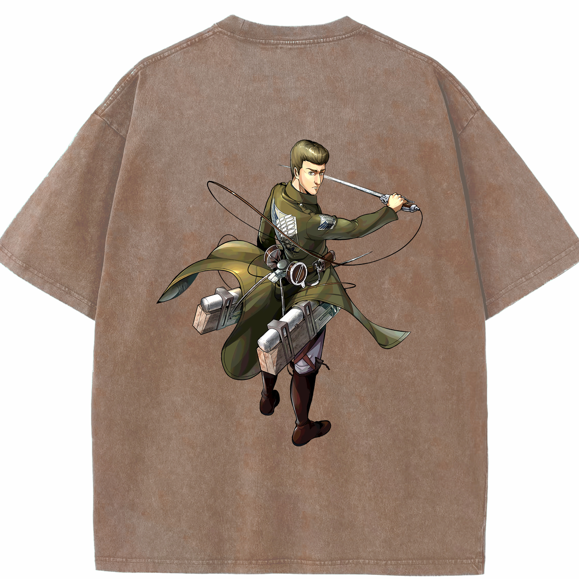 （画像用） 進撃の巨人 Attack on Titan 綿100% ヴィンテージ風 半袖Tシャツ（背面プリント）