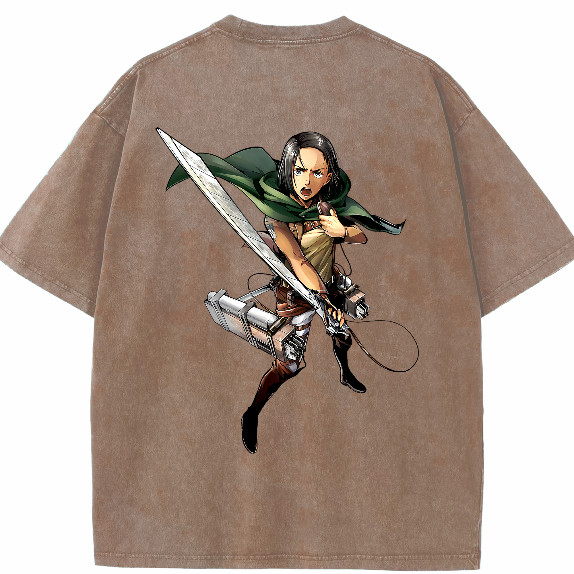（画像用） 進撃の巨人 Attack on Titan 綿100% ヴィンテージ風 半袖Tシャツ（背面プリント）