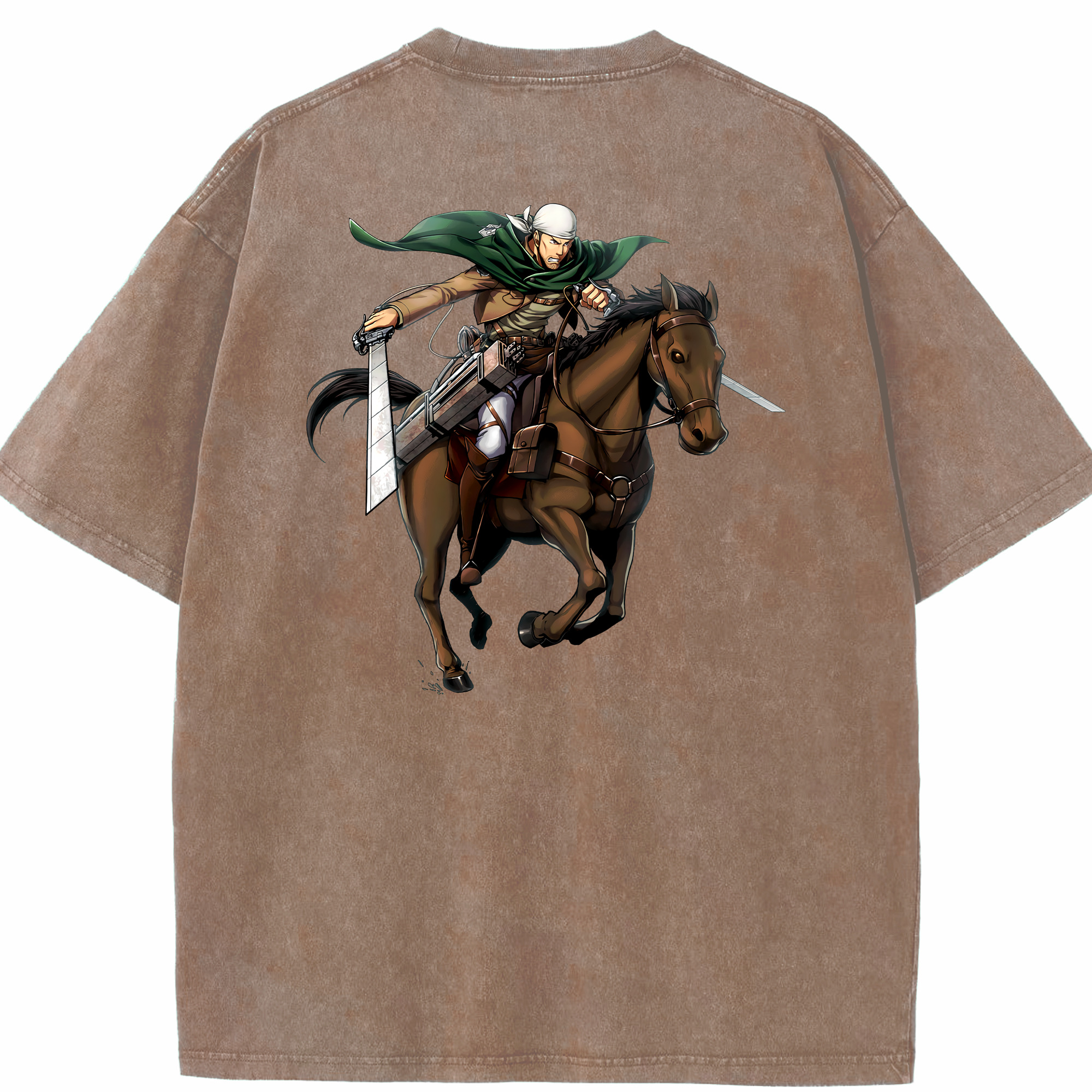 （画像用） 進撃の巨人 Attack on Titan 綿100% ヴィンテージ風 半袖Tシャツ（背面プリント）