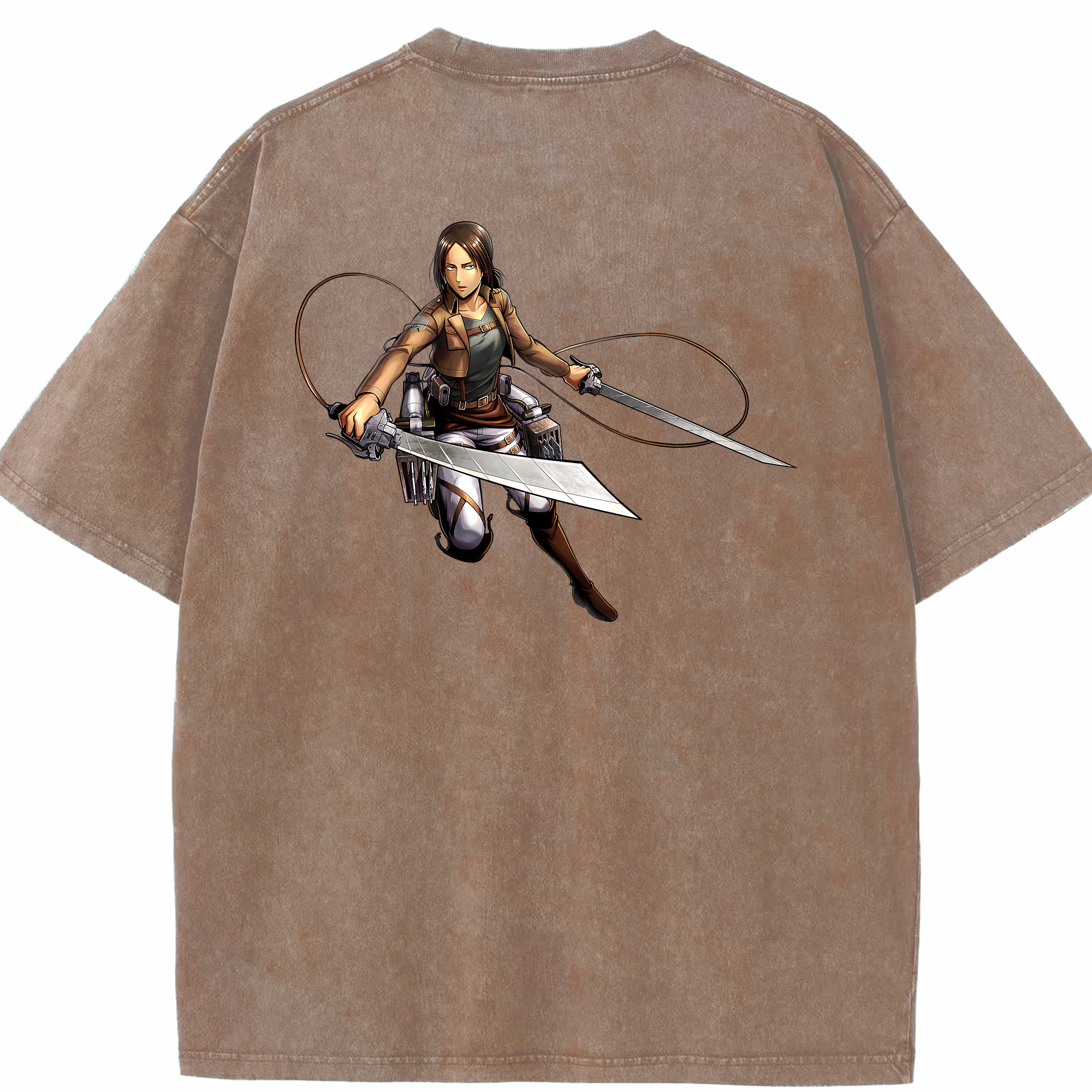 （画像用） 進撃の巨人 Attack on Titan 綿100% ヴィンテージ風 半袖Tシャツ（背面プリント）
