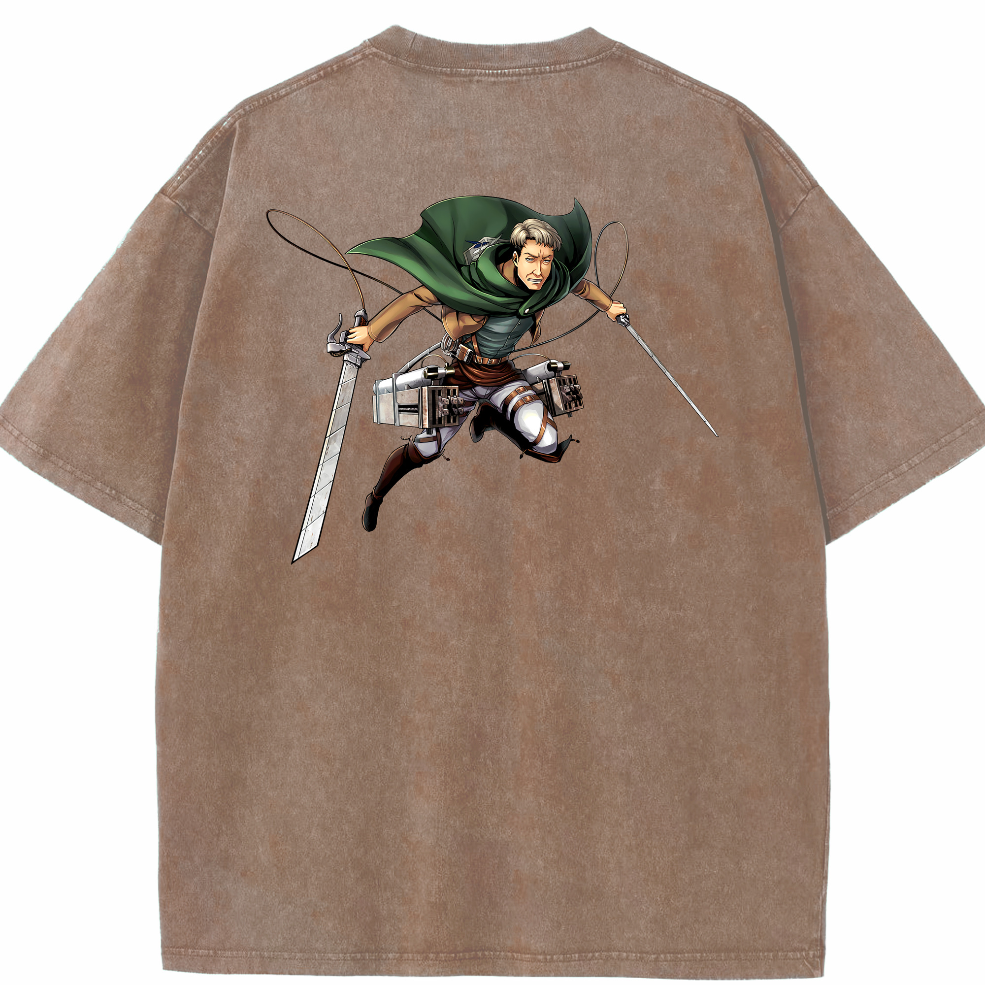 （画像用） 進撃の巨人 Attack on Titan 綿100% ヴィンテージ風 半袖Tシャツ（背面プリント）