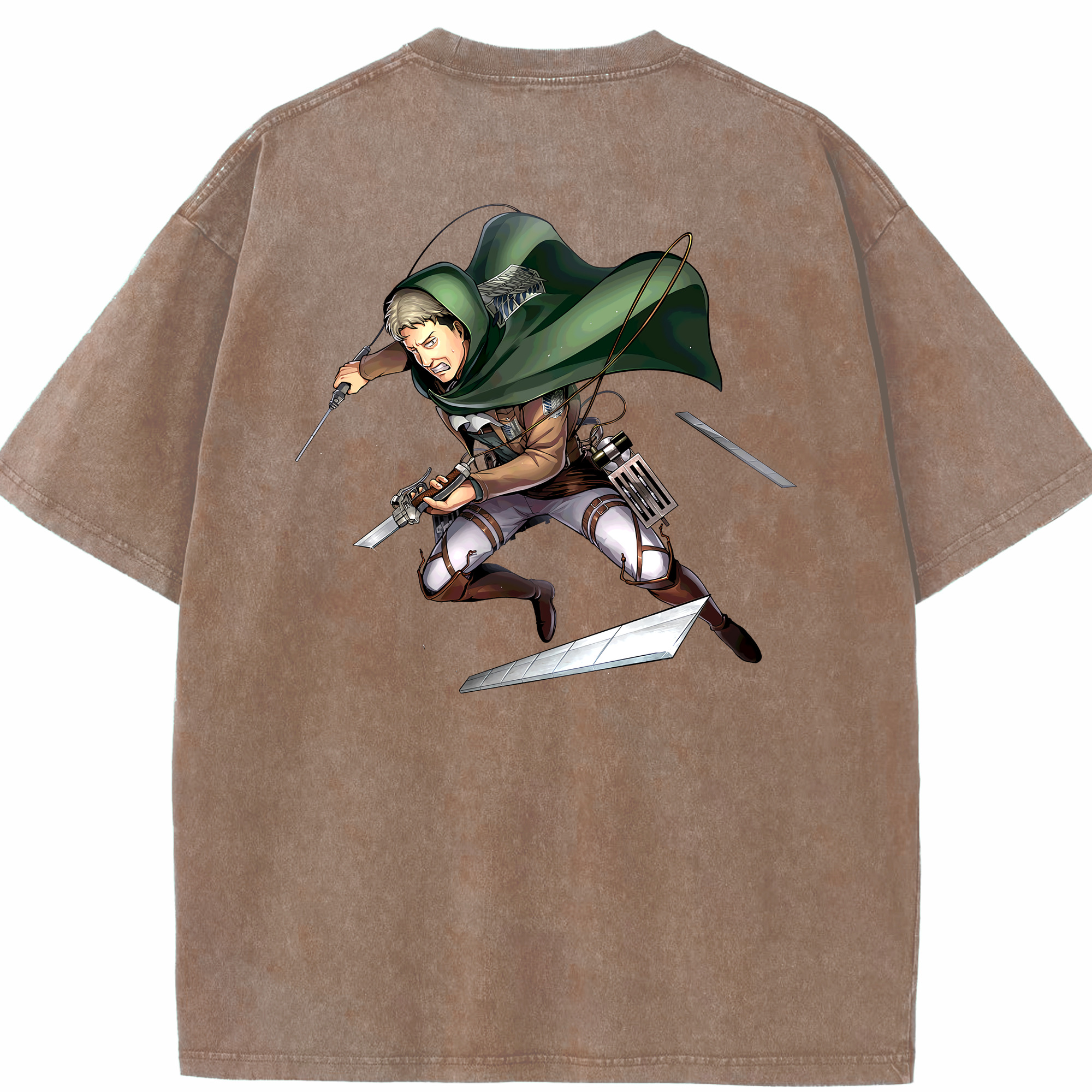 （画像用） 進撃の巨人 Attack on Titan 綿100% ヴィンテージ風 半袖Tシャツ（背面プリント）