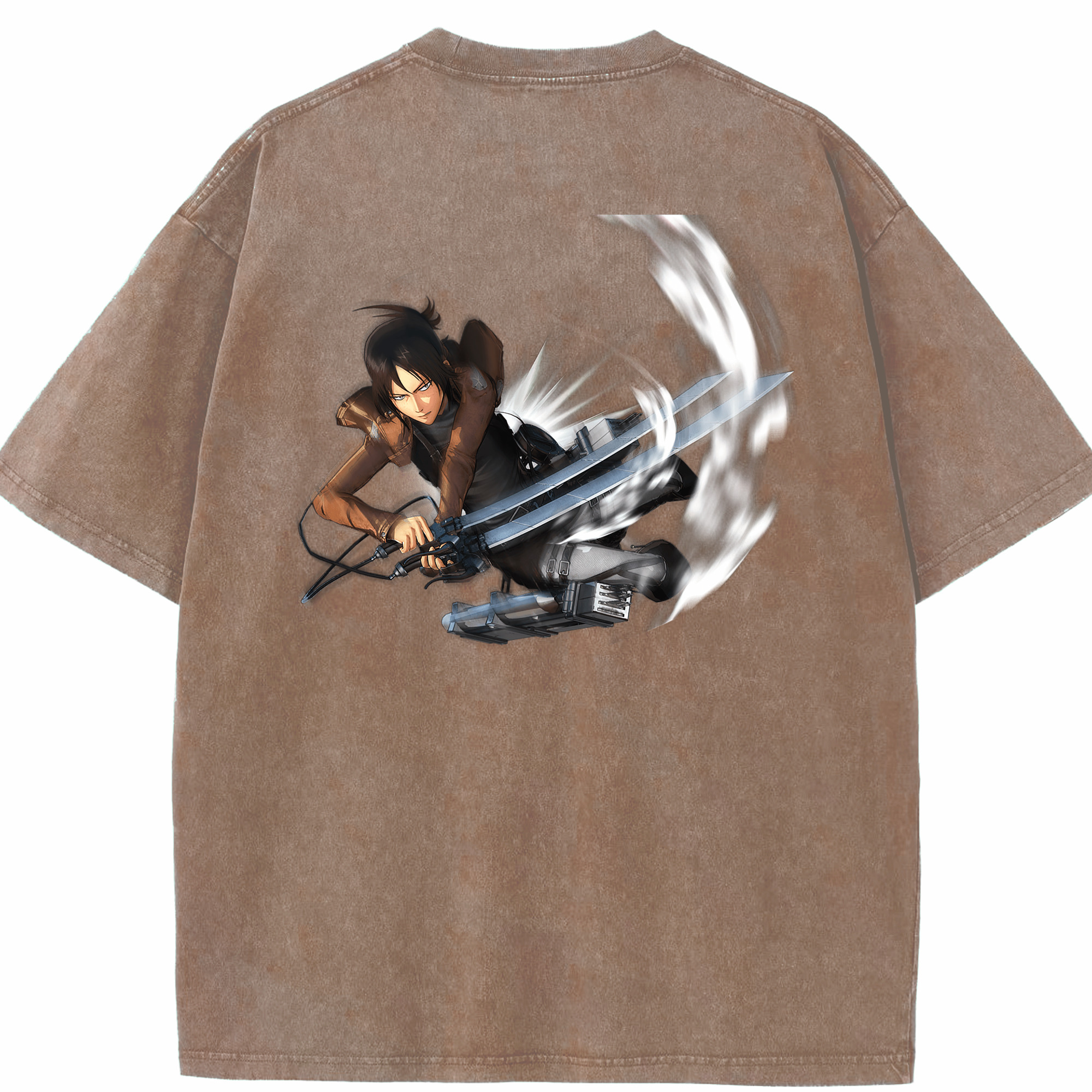 （画像用） 進撃の巨人 Attack on Titan 綿100% ヴィンテージ風 半袖Tシャツ（背面プリント）