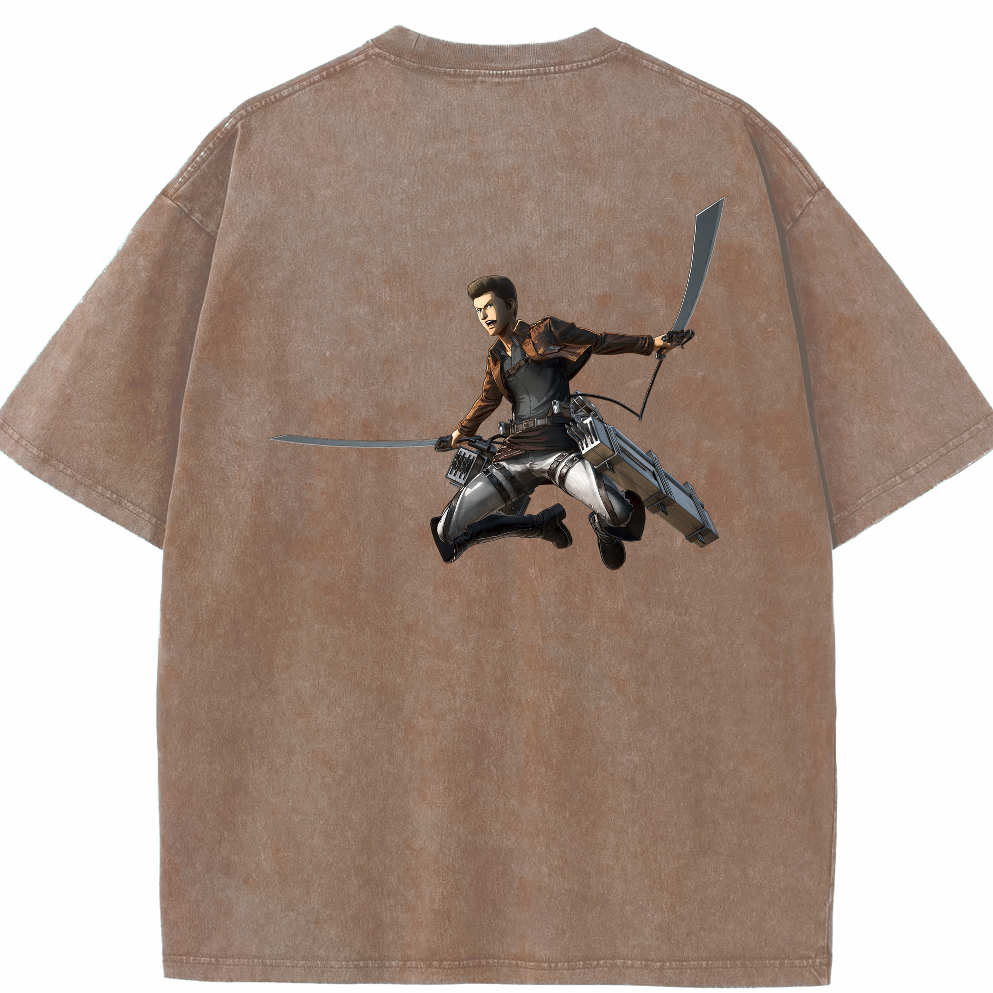 （画像用） 進撃の巨人 Attack on Titan 綿100% ヴィンテージ風 半袖Tシャツ（背面プリント）