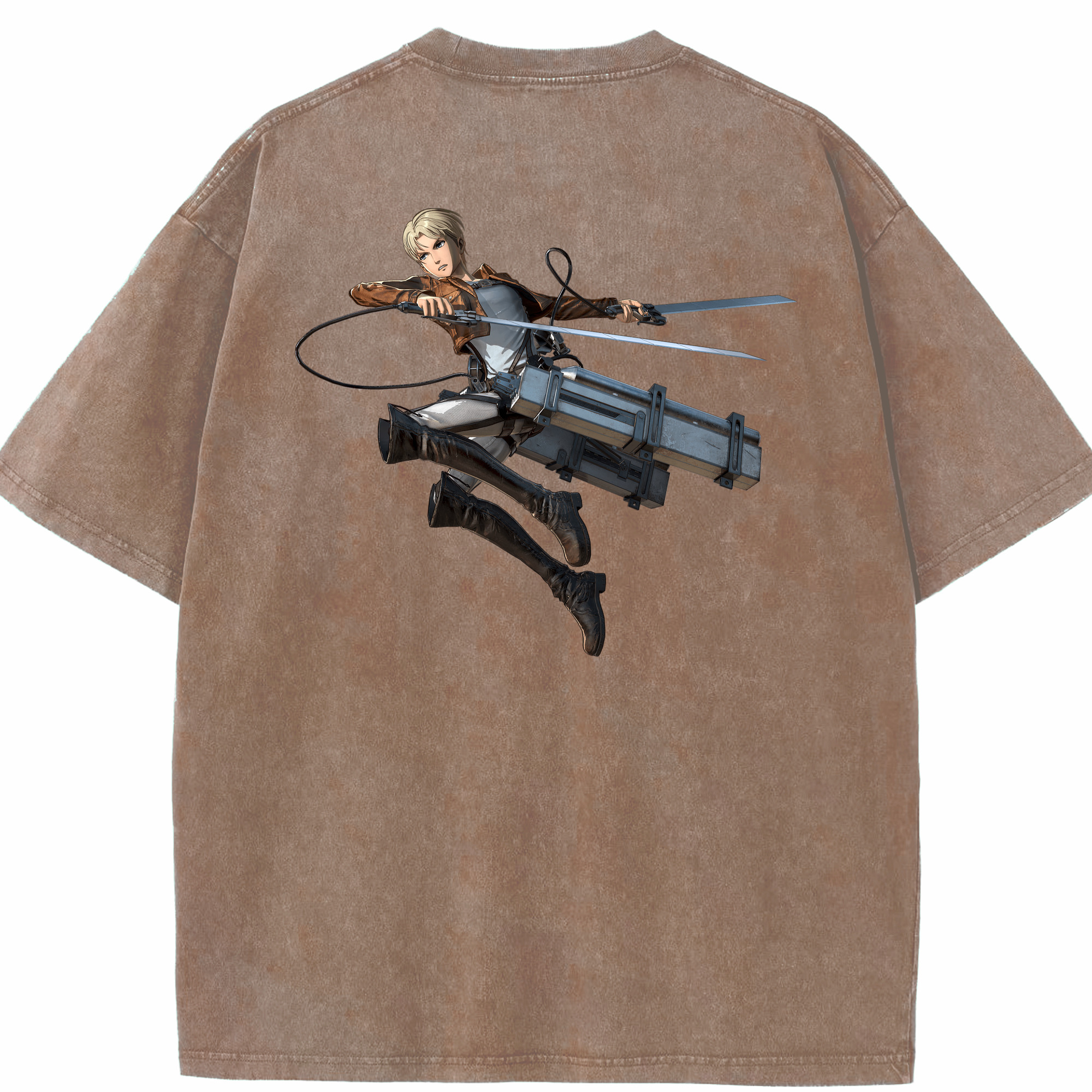 （画像用） 進撃の巨人 Attack on Titan 綿100% ヴィンテージ風 半袖Tシャツ（背面プリント）