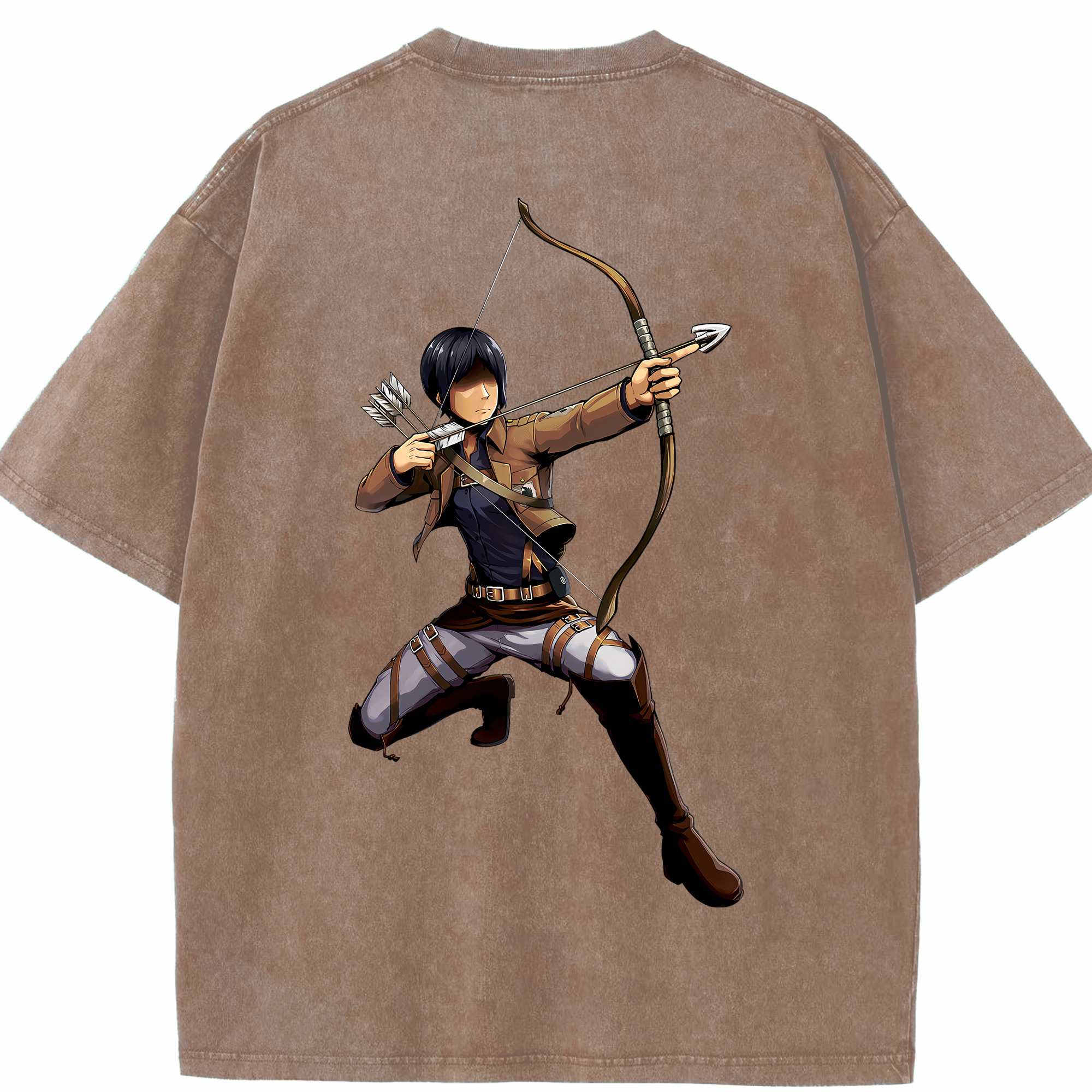 （画像用） 進撃の巨人 Attack on Titan 綿100% ヴィンテージ風 半袖Tシャツ（背面プリント）