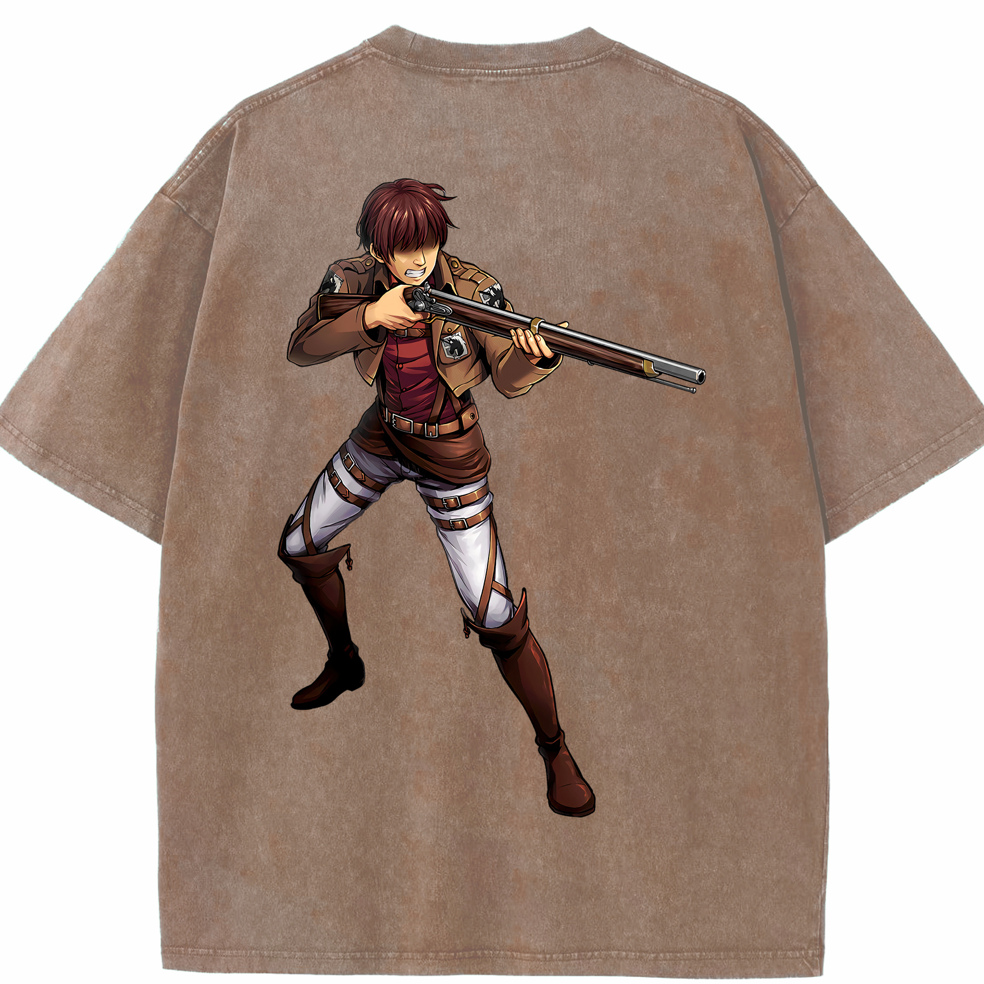 （画像用） 進撃の巨人 Attack on Titan 綿100% ヴィンテージ風 半袖Tシャツ（背面プリント）