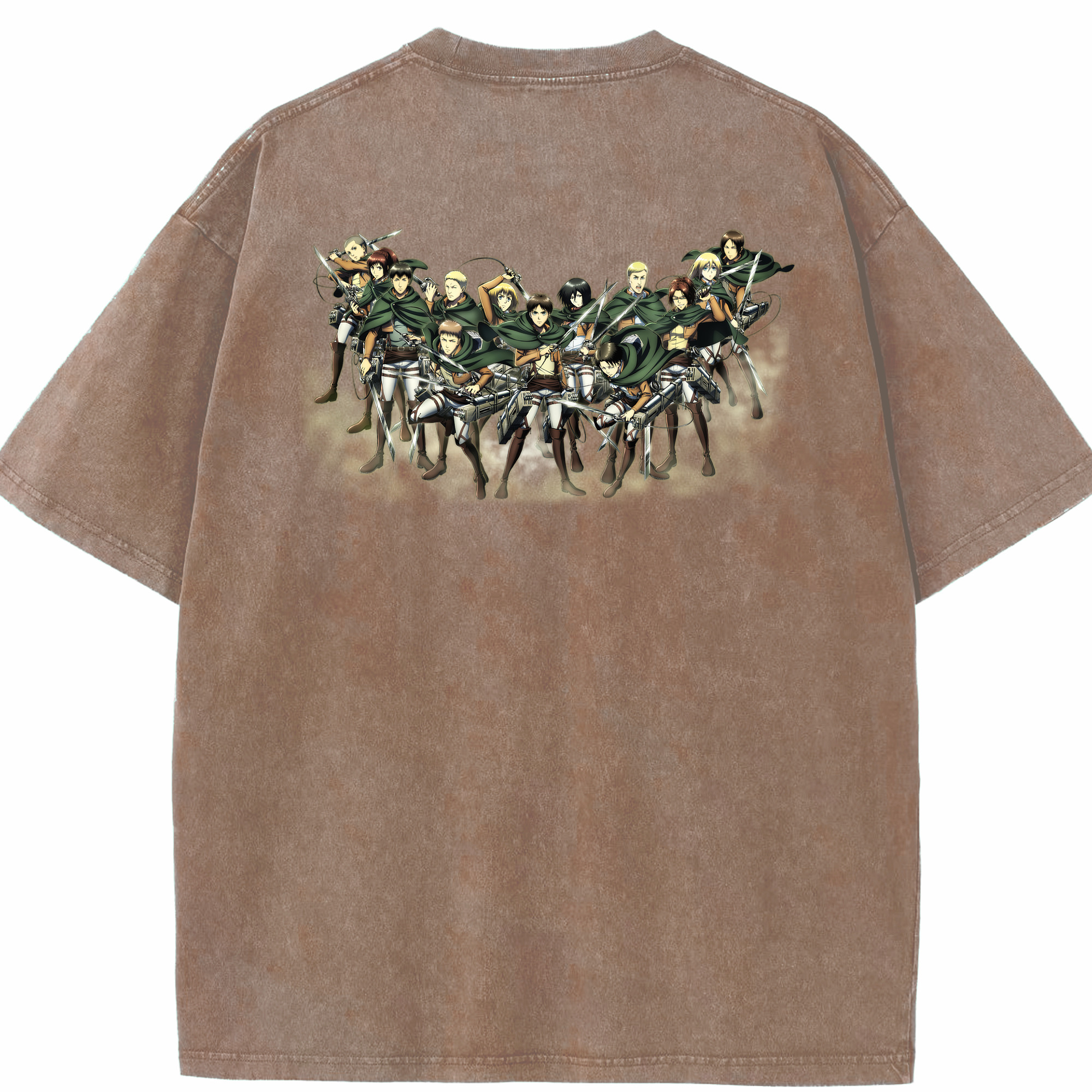 （画像用） 進撃の巨人 Attack on Titan 綿100% ヴィンテージ風 半袖Tシャツ（背面プリント）