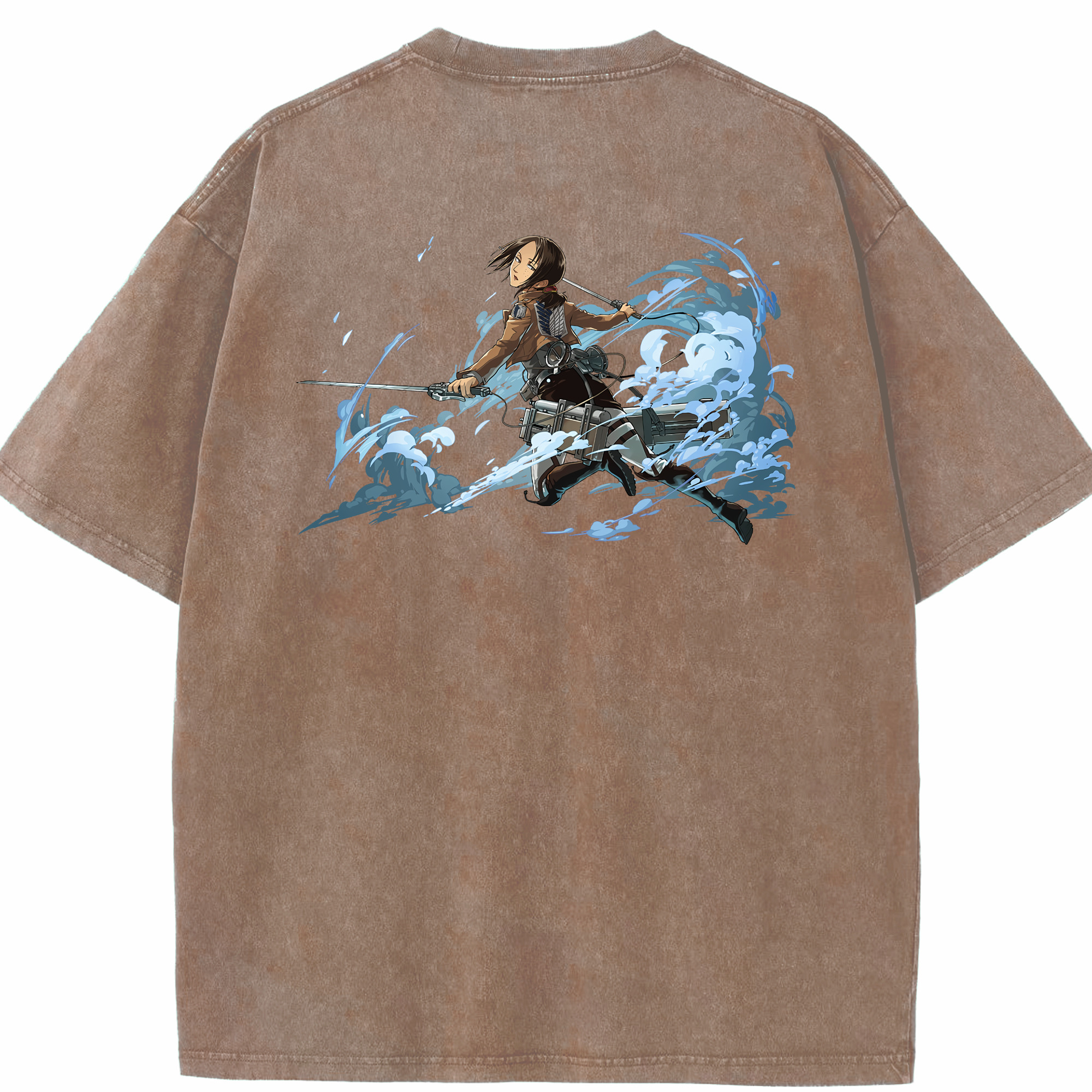 （画像用） 進撃の巨人 Attack on Titan 綿100% ヴィンテージ風 半袖Tシャツ（背面プリント）