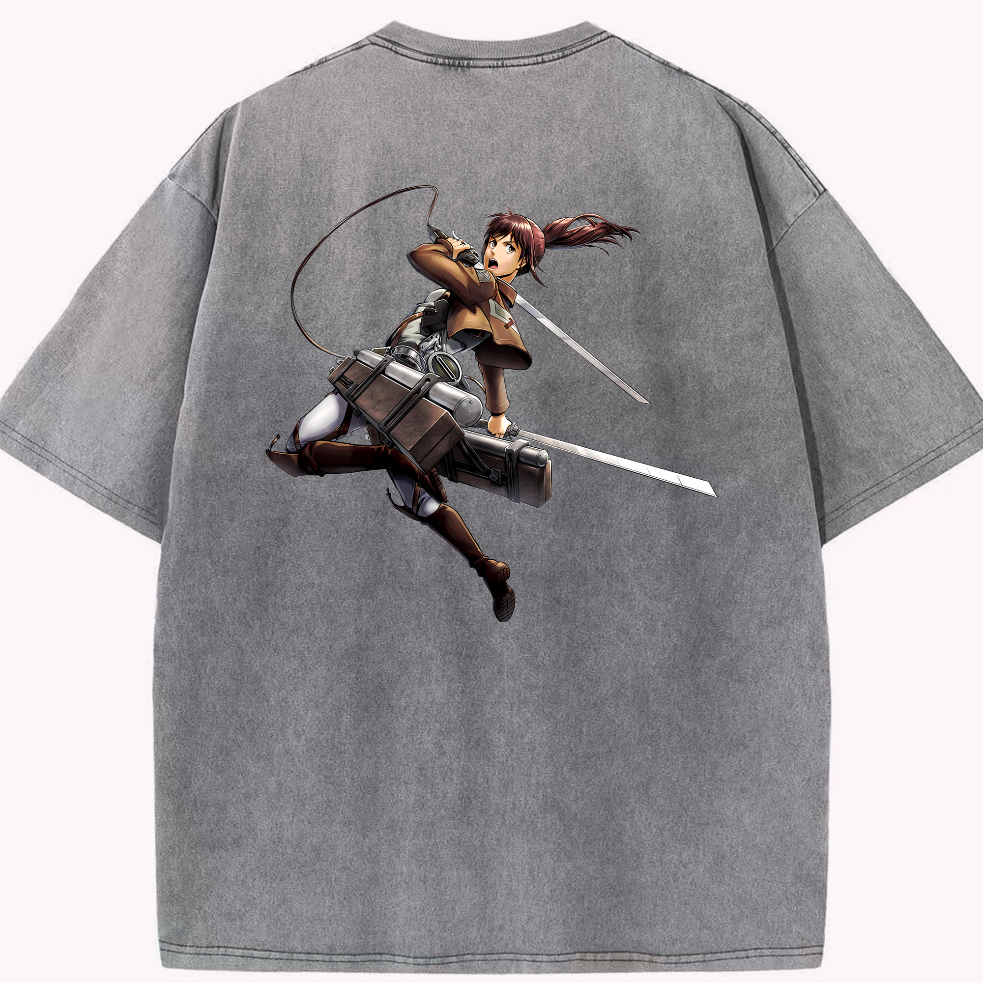 （画像用） 進撃の巨人 サシャ·ブラウス Attack on Titan Sasha Blaus 綿100% ヴィンテージ風 半袖Tシャツ（背面プリント）