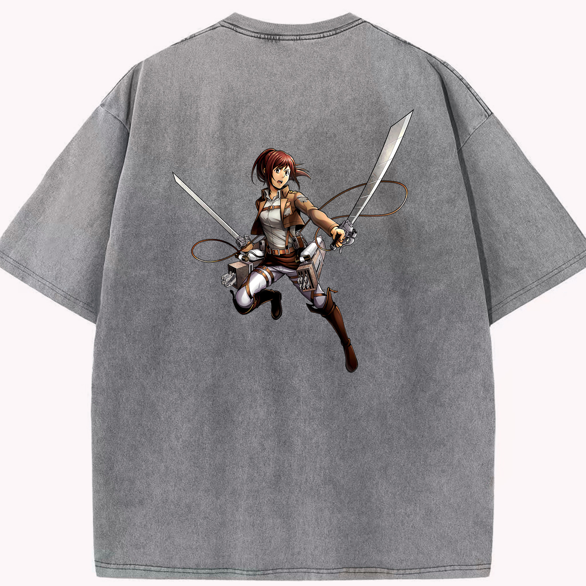 （画像用） 進撃の巨人 サシャ·ブラウス Attack on Titan Sasha Blaus 綿100% ヴィンテージ風 半袖Tシャツ（背面プリント）