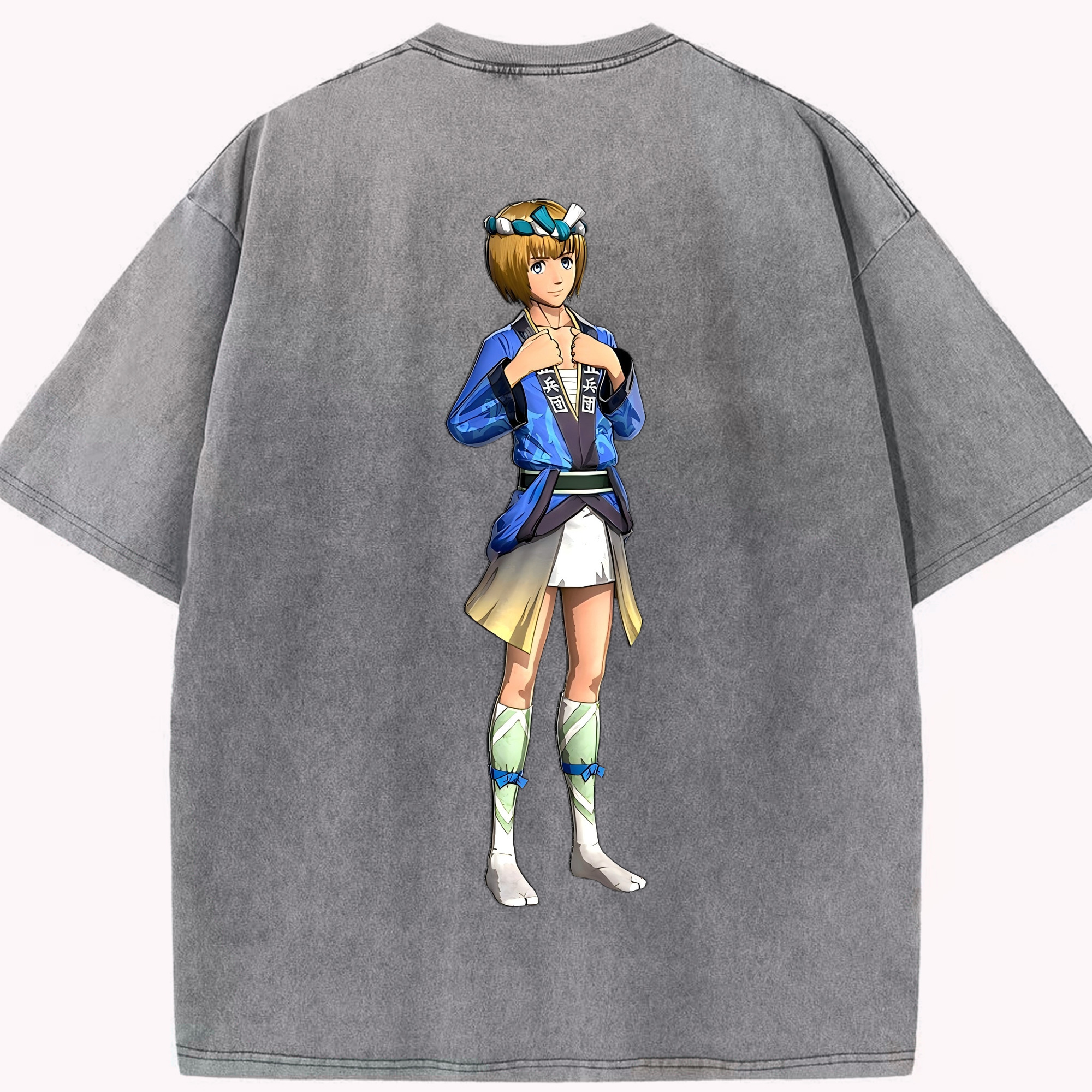 （画像用） 進撃の巨人 アルミン·アルレルト Attack on Titan Armin Arlert 綿100% ヴィンテージ風 半袖Tシャツ（背面プリント）