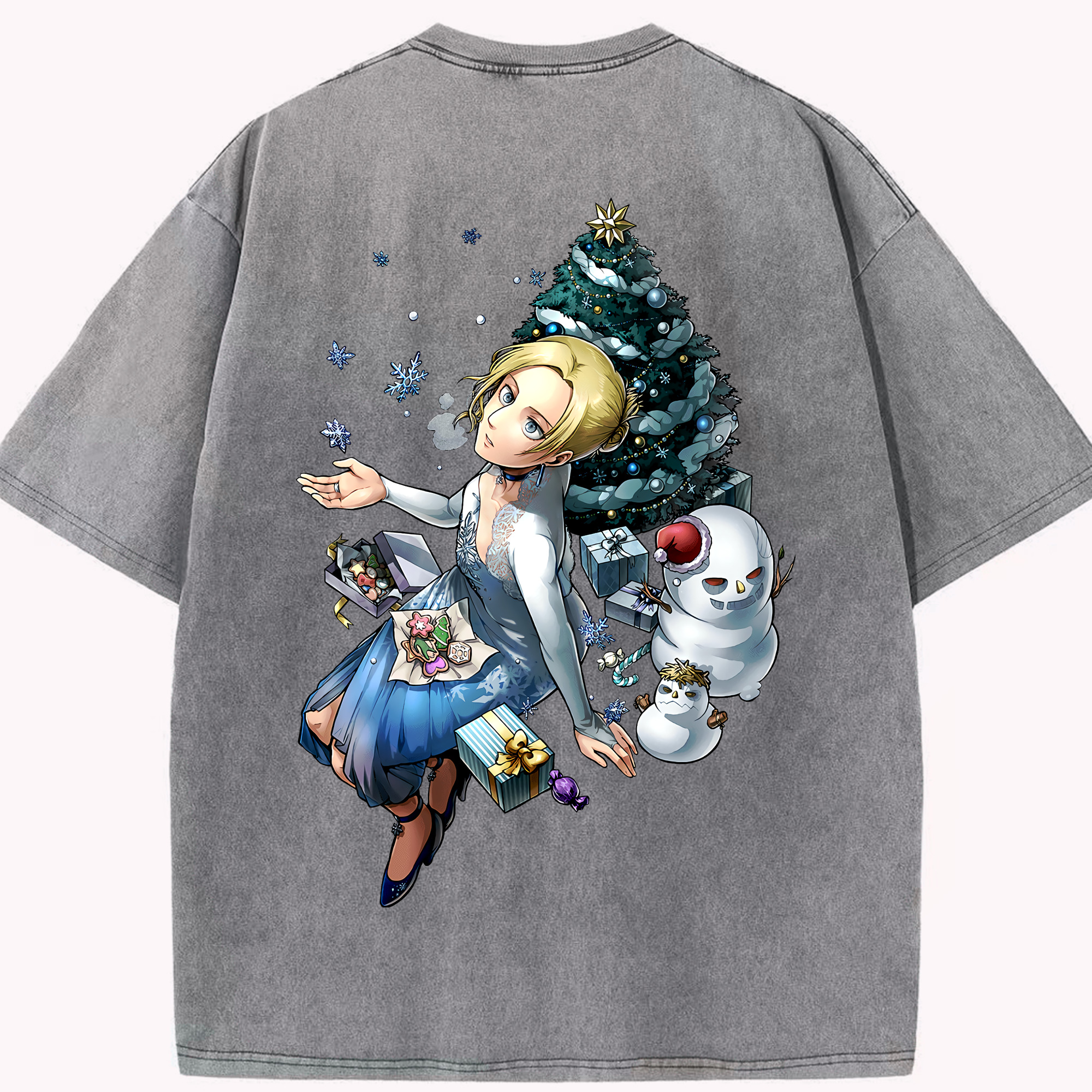 （画像用） 進撃の巨人 アニ・レオンハート Attack on Titan Annie Leonhart 綿100% ヴィンテージ風 半袖Tシャツ（背面プリント）