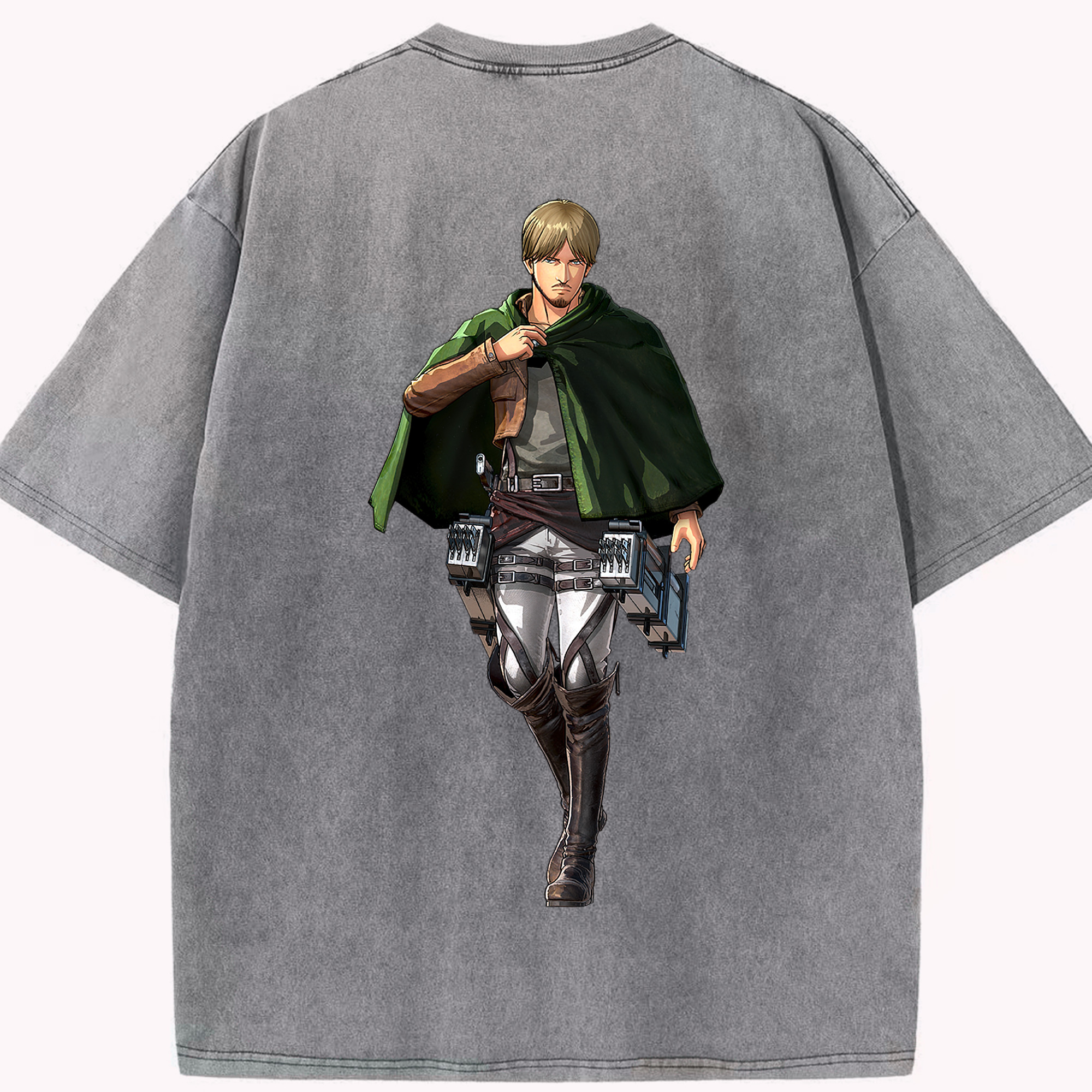 （画像用） 進撃の巨人 ミケ·ザカリアス Attack on Titan Mike Zakarius 綿100% ヴィンテージ風 半袖Tシャツ（背面プリント）