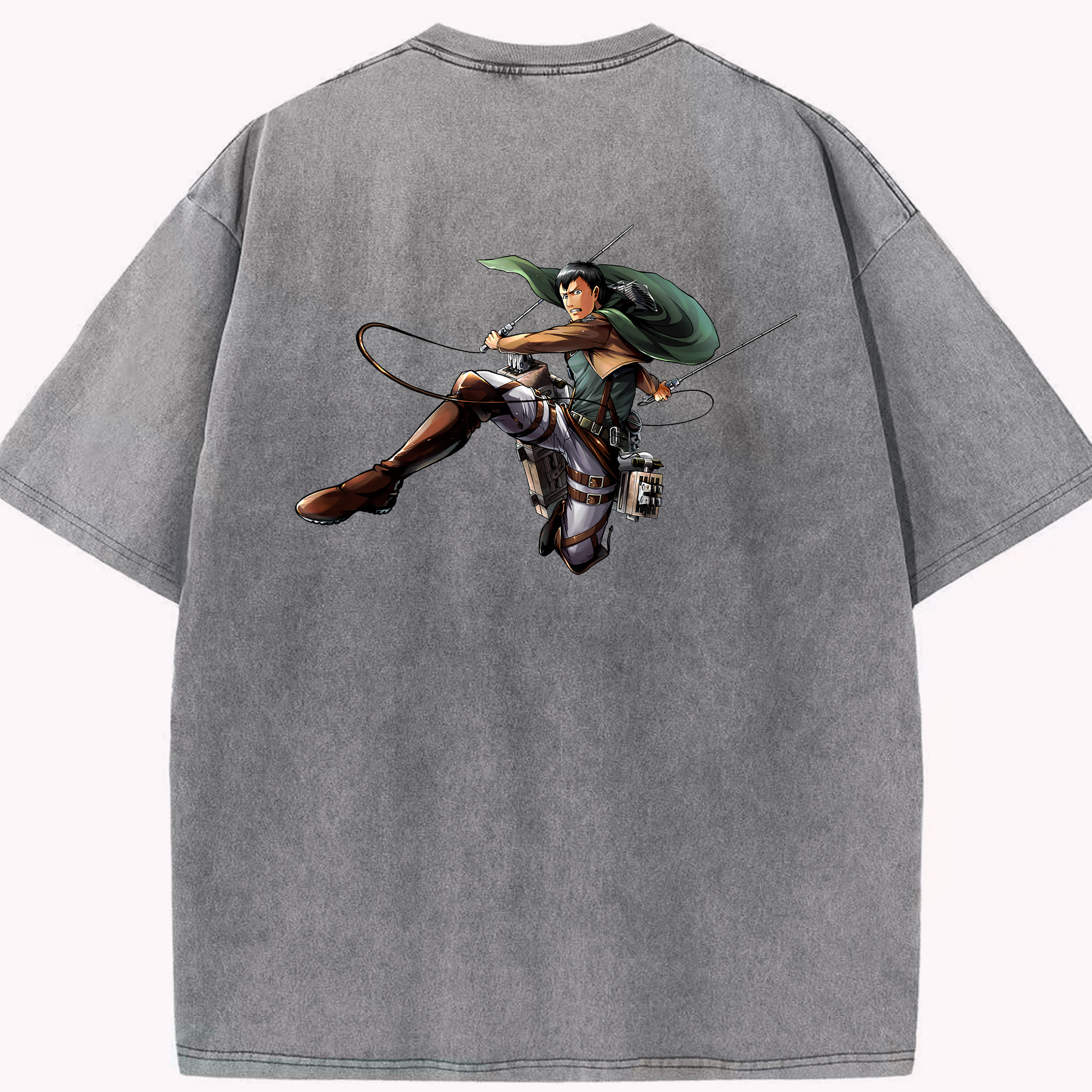 （画像用） 進撃の巨人 ベルトルト・フーバー Attack on Titan Bertholdt Hoover 綿100% ヴィンテージ風 半袖Tシャツ（背面プリント）