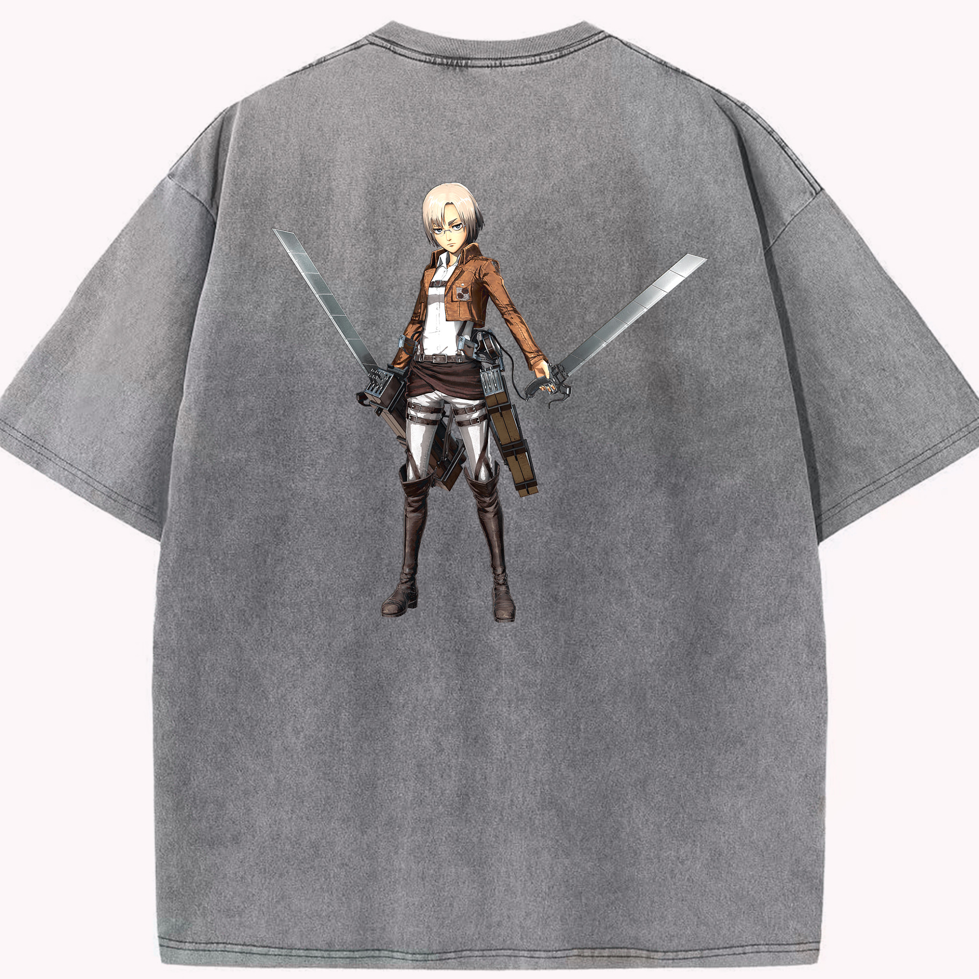 （画像用）  綿100% ヴィンテージ風 半袖Tシャツ（背面プリント）