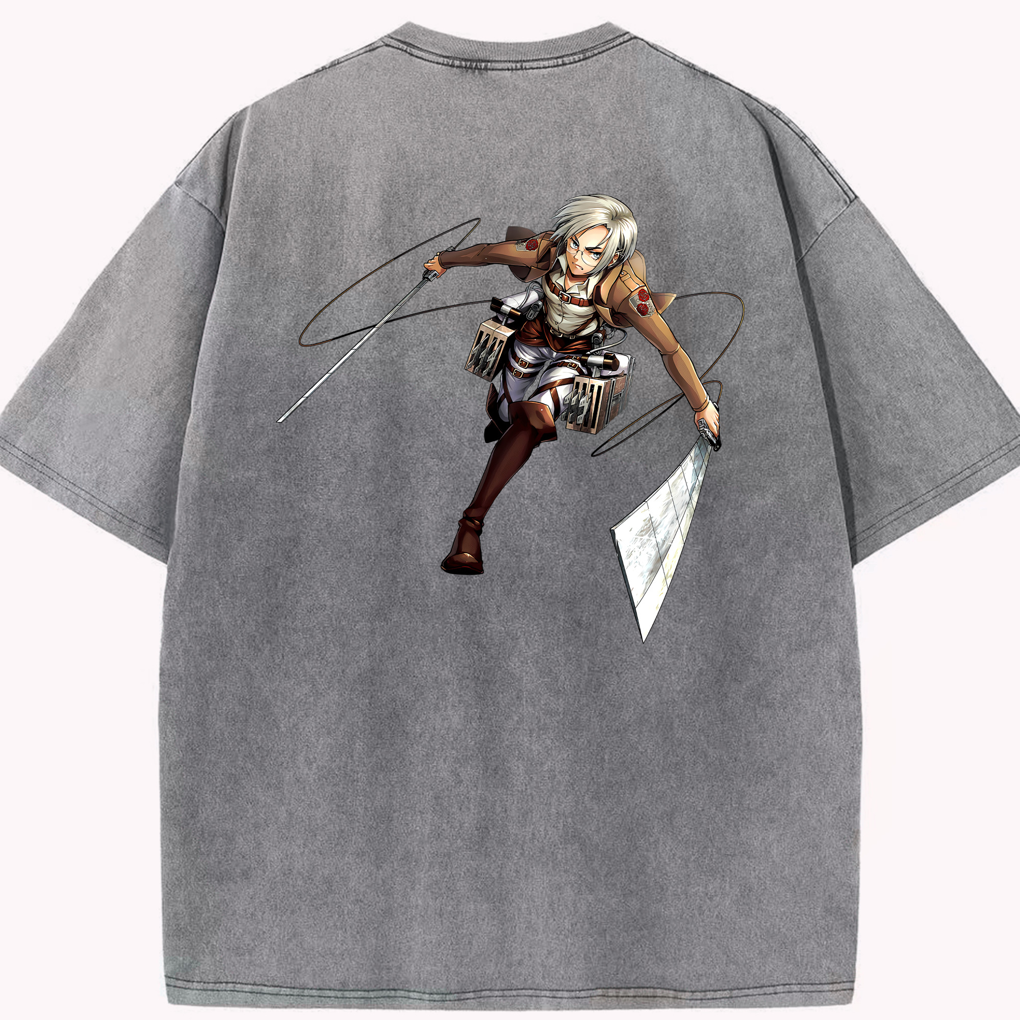 （画像用）  綿100% ヴィンテージ風 半袖Tシャツ（背面プリント）